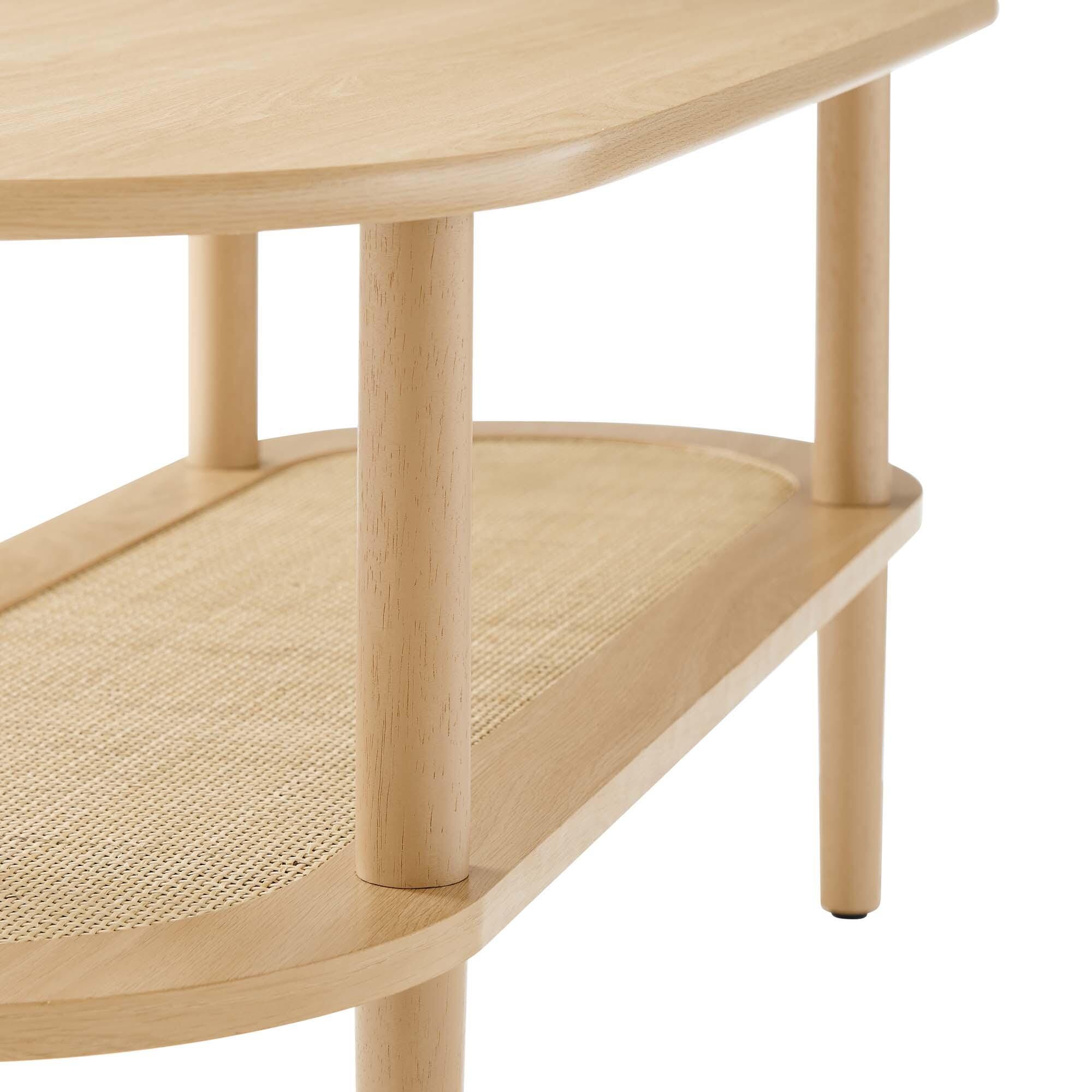 Modway Torus Oval Coffee Table, Oak, large
