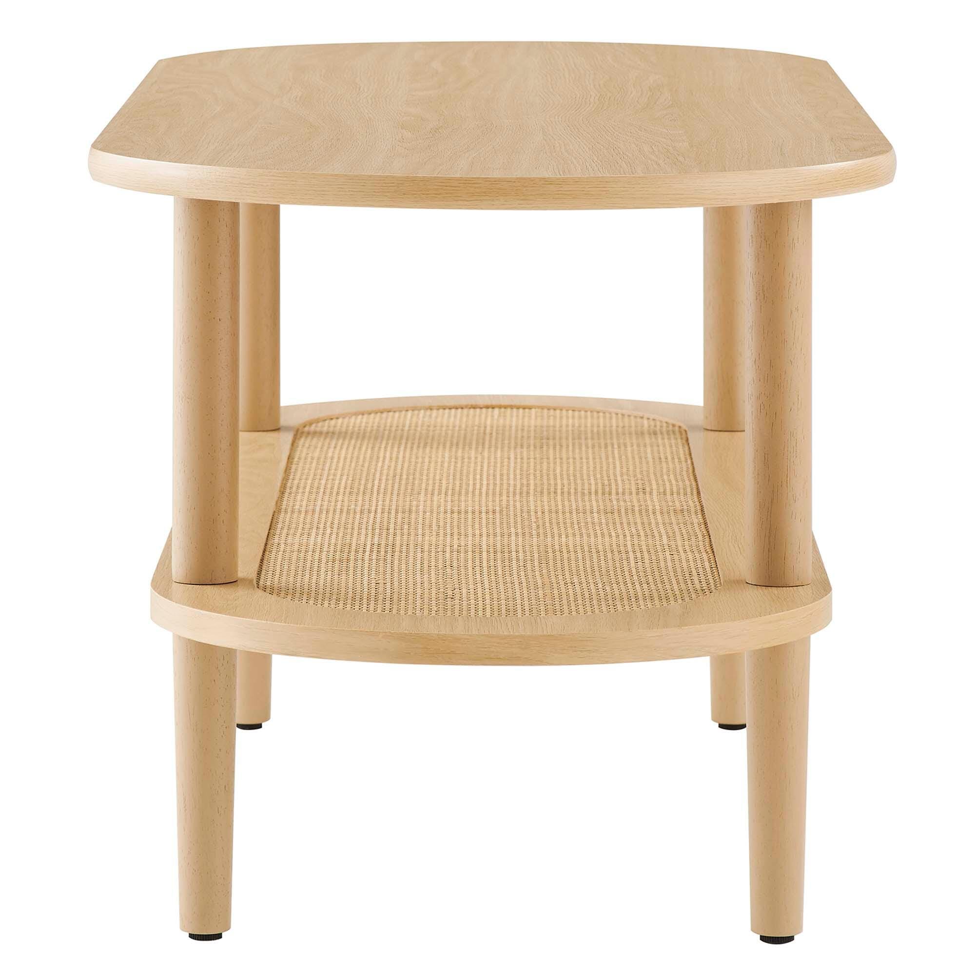 Modway Torus Oval Coffee Table, Oak, large