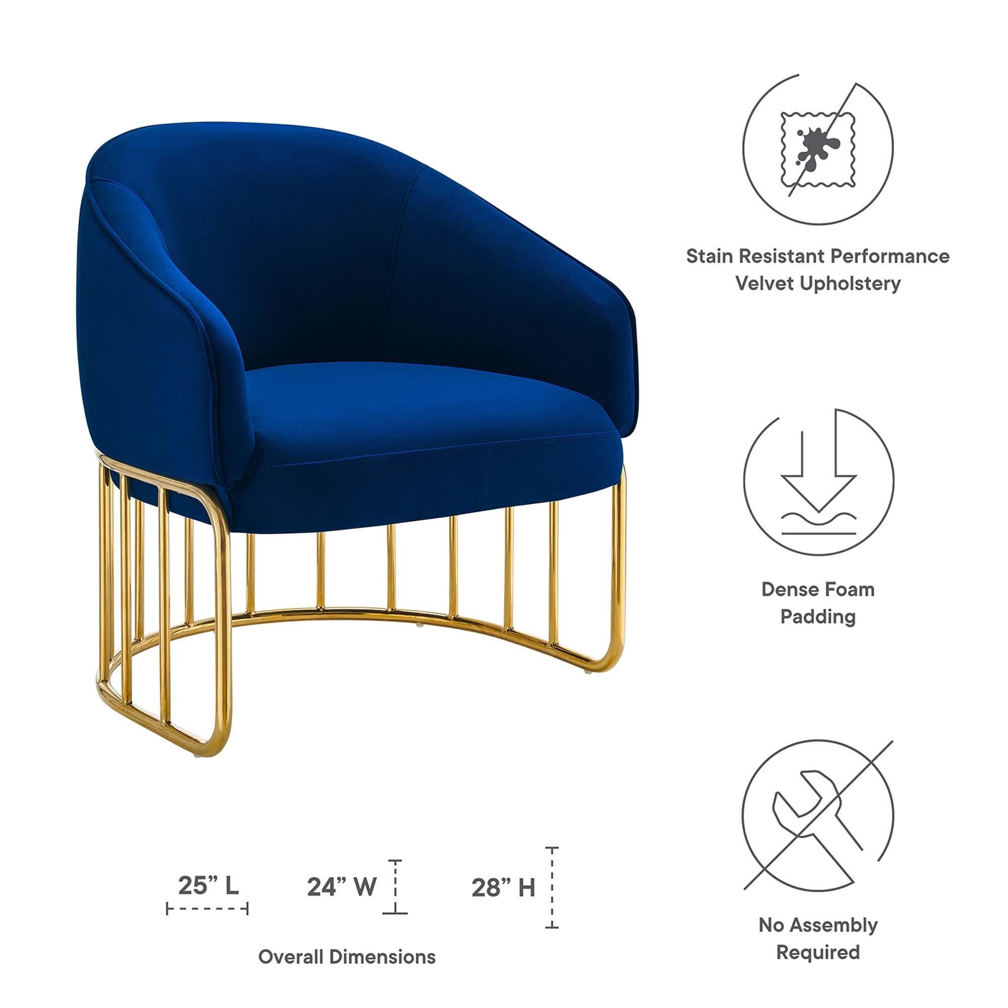 Modway Legacy Accent Chair, Navy, large