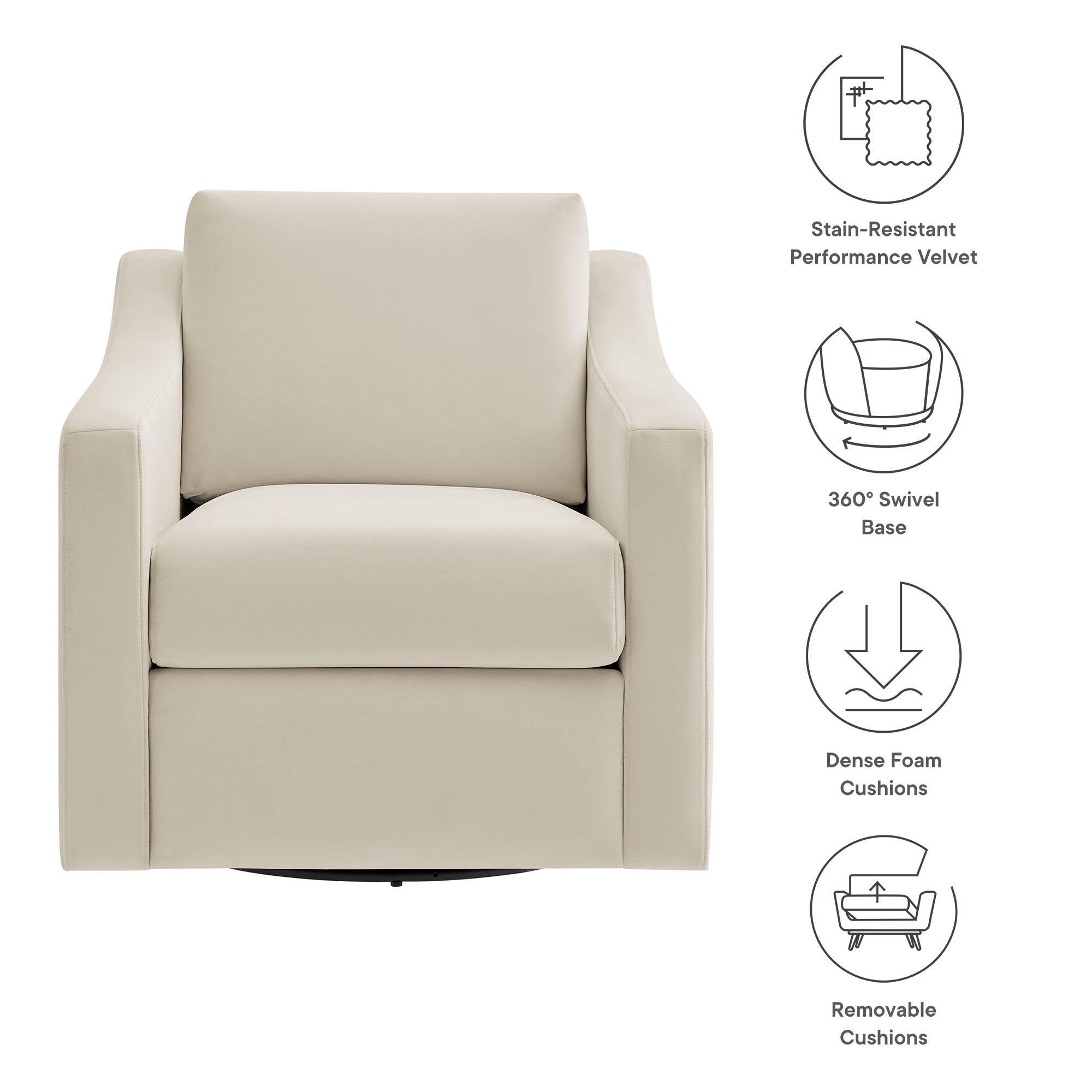 Modway Liora Accent Chair, Alabaster, large