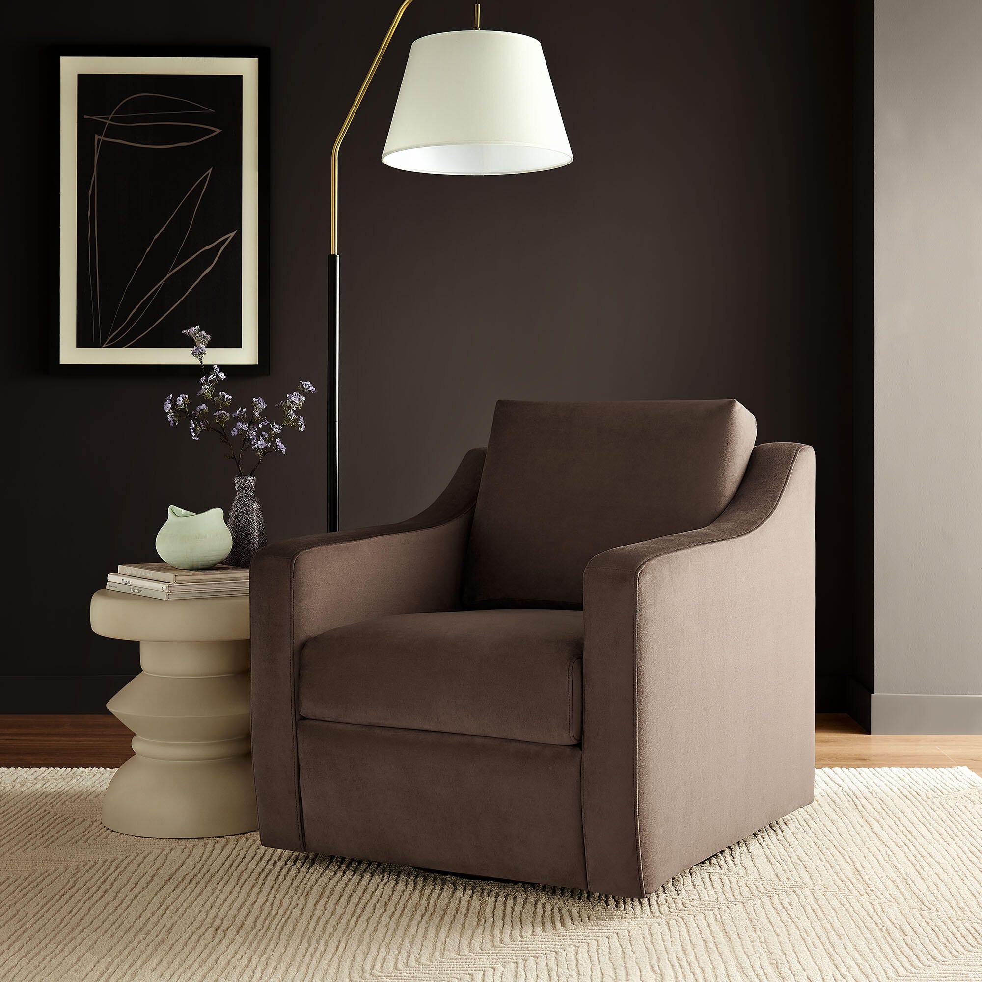 Modway Liora Accent Chair, Chocolate, rollover