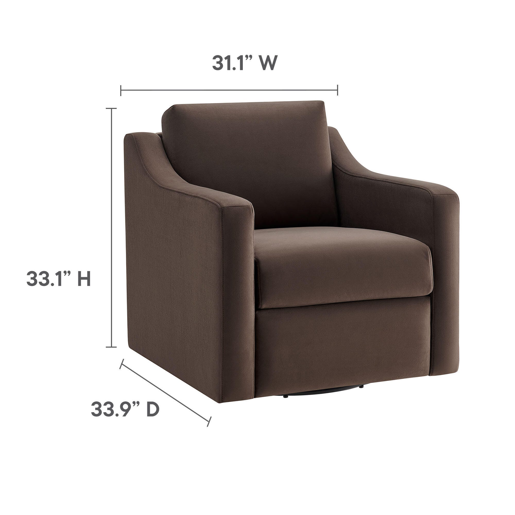 Modway Liora Accent Chair, Chocolate, large