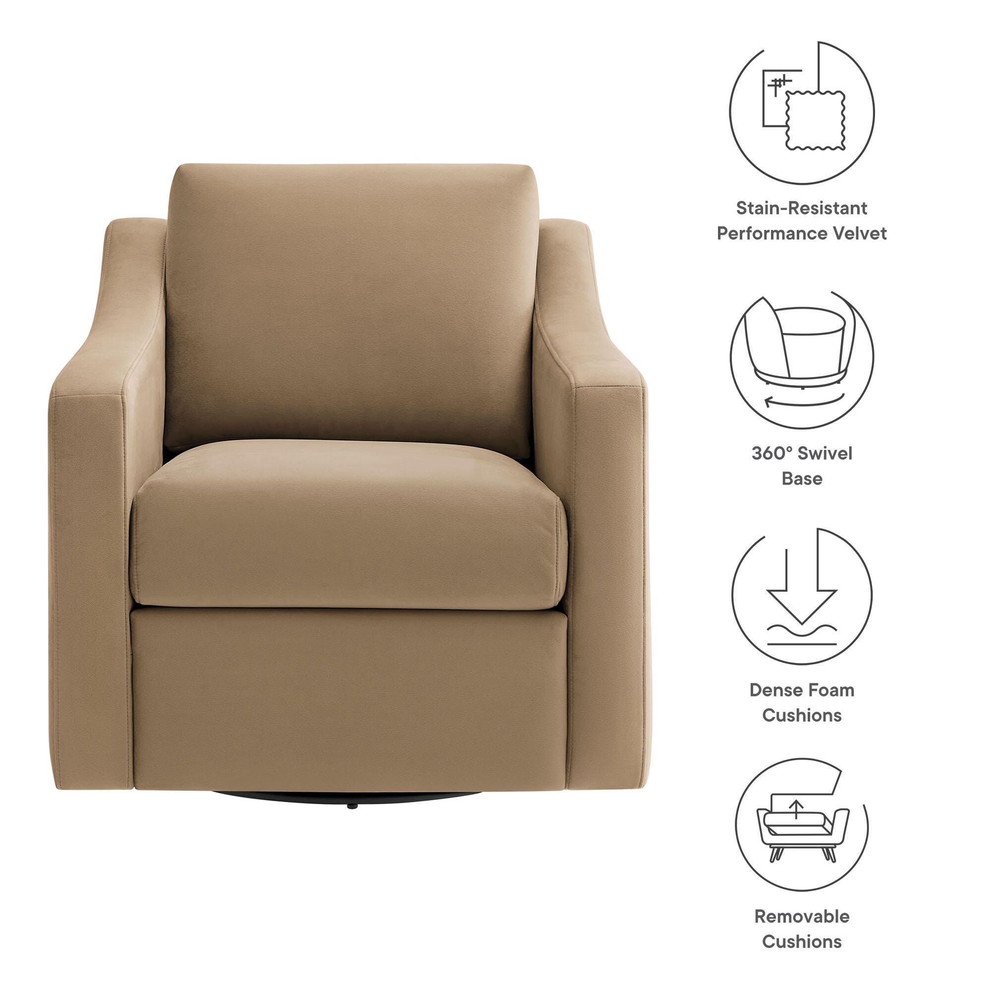 Modway Liora Accent Chair, Taupe, large