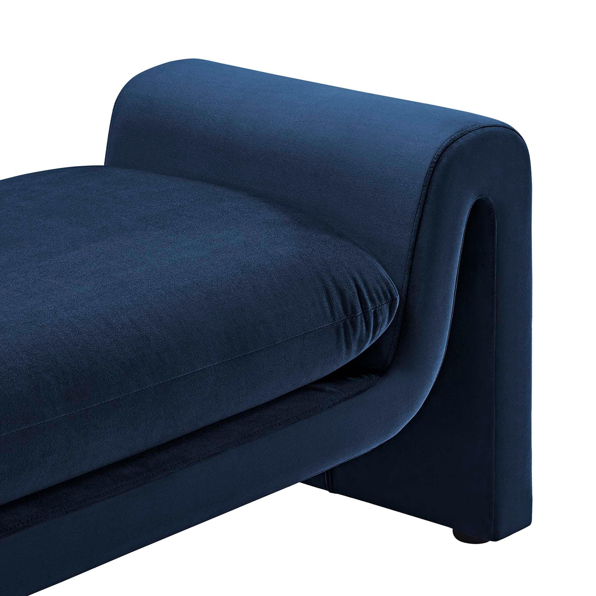 Modway Waverly Solid Bench, Midnight Blue, large