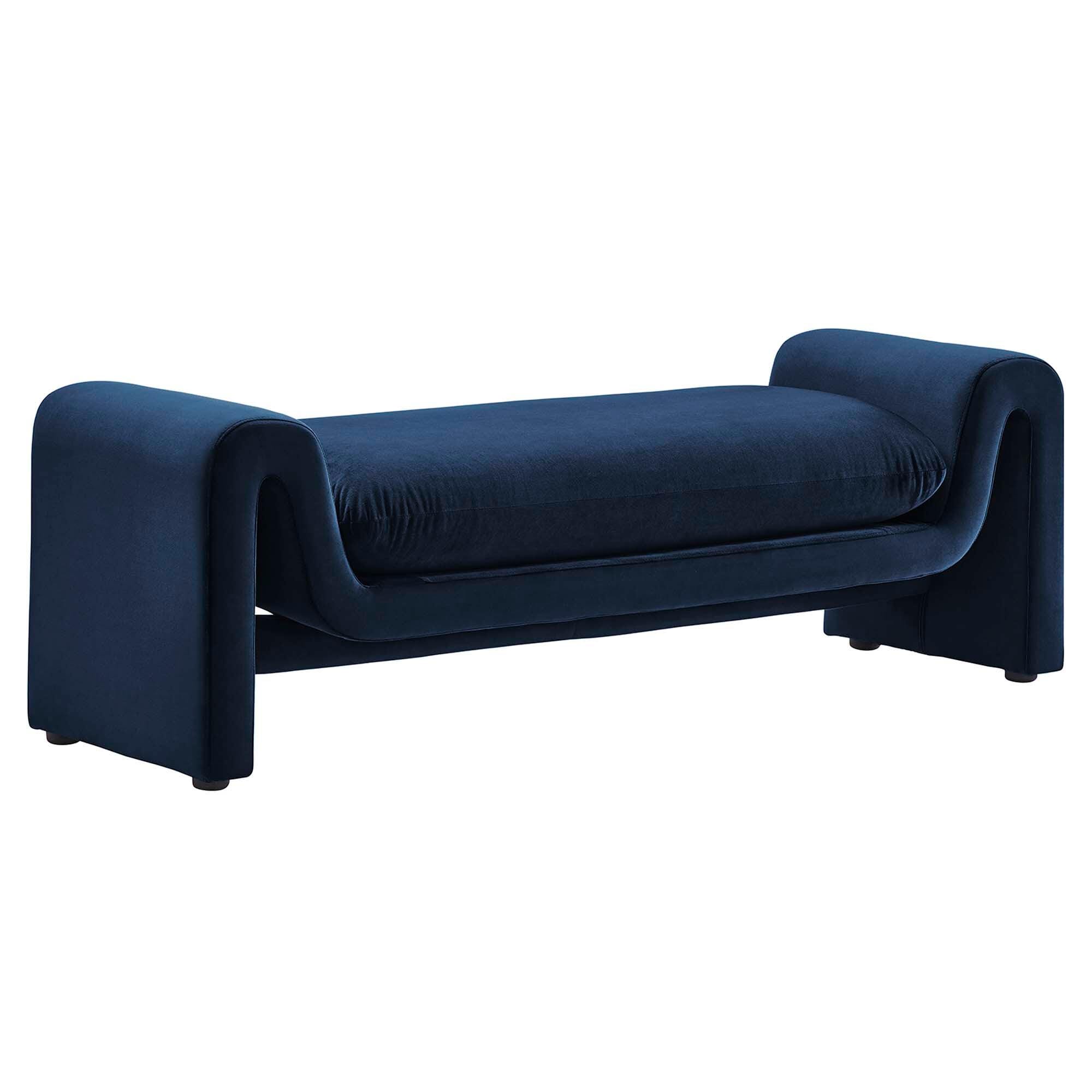 Modway Waverly Solid Bench, Midnight Blue, large
