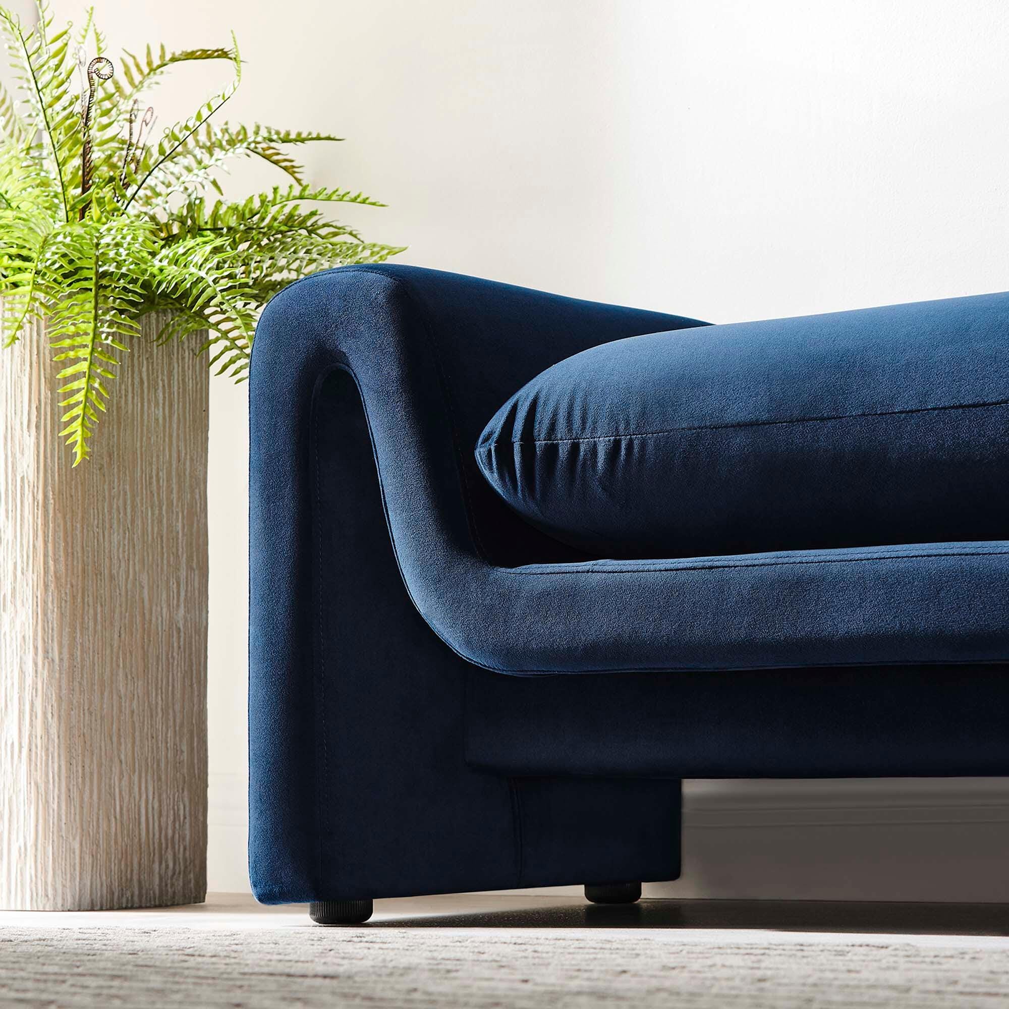 Modway Waverly Solid Bench, Midnight Blue, large