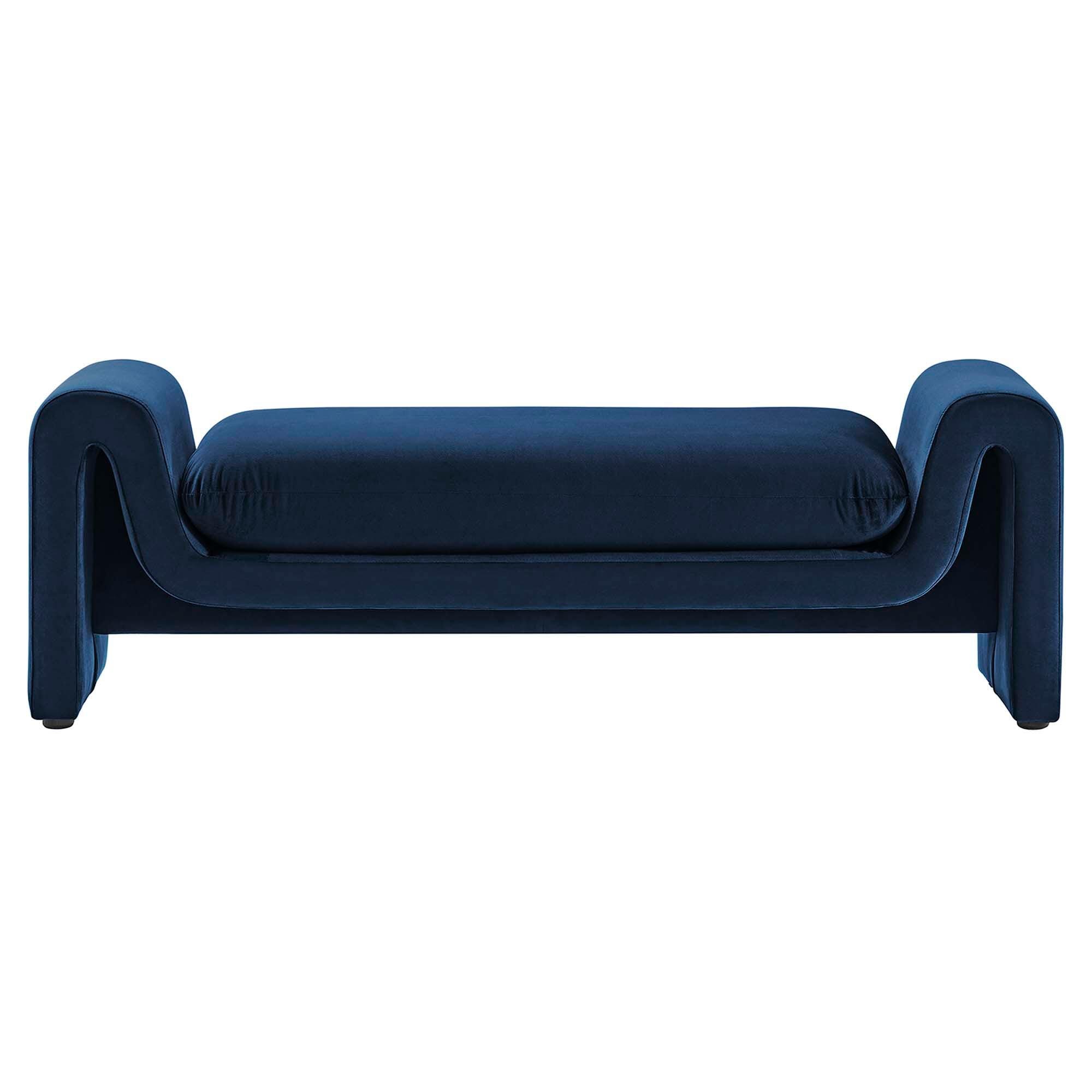 Modway Waverly Solid Bench, Midnight Blue, large