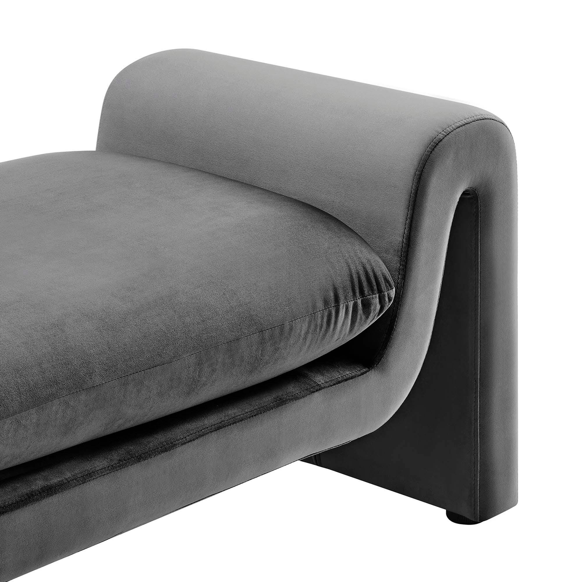 Modway Waverly Solid Bench, Gray, large