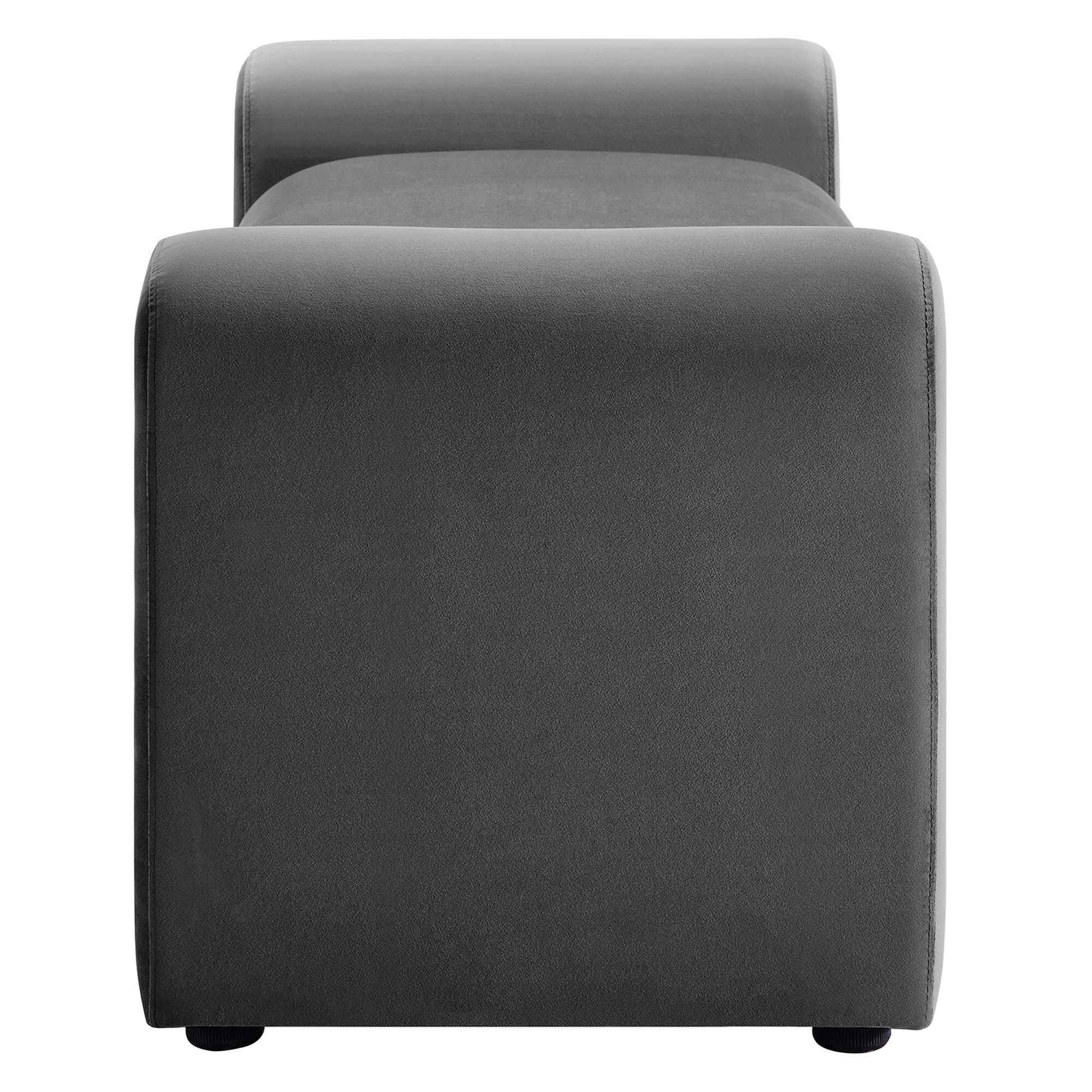 Modway Waverly Solid Bench, Gray, large