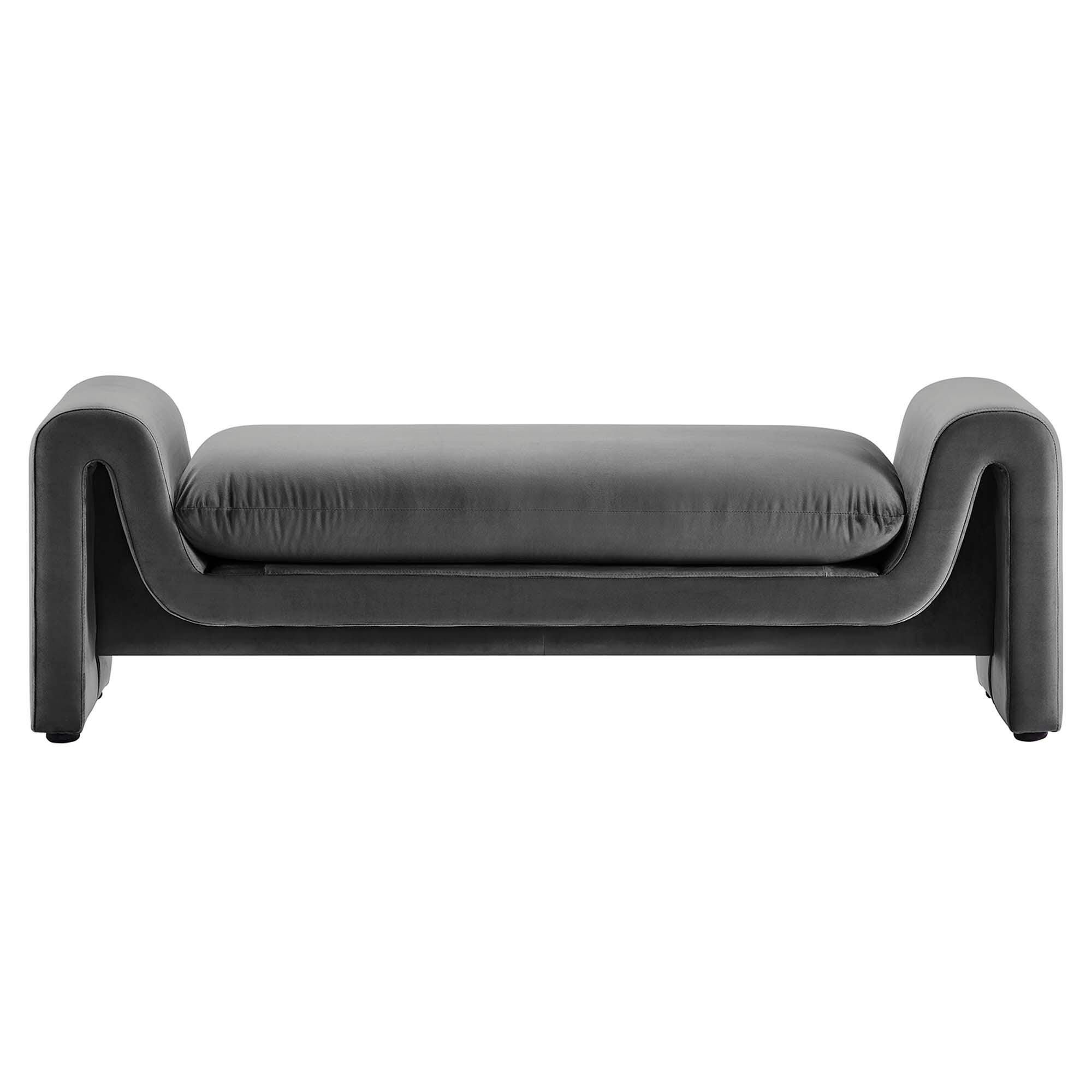 Modway Waverly Solid Bench, Gray, large