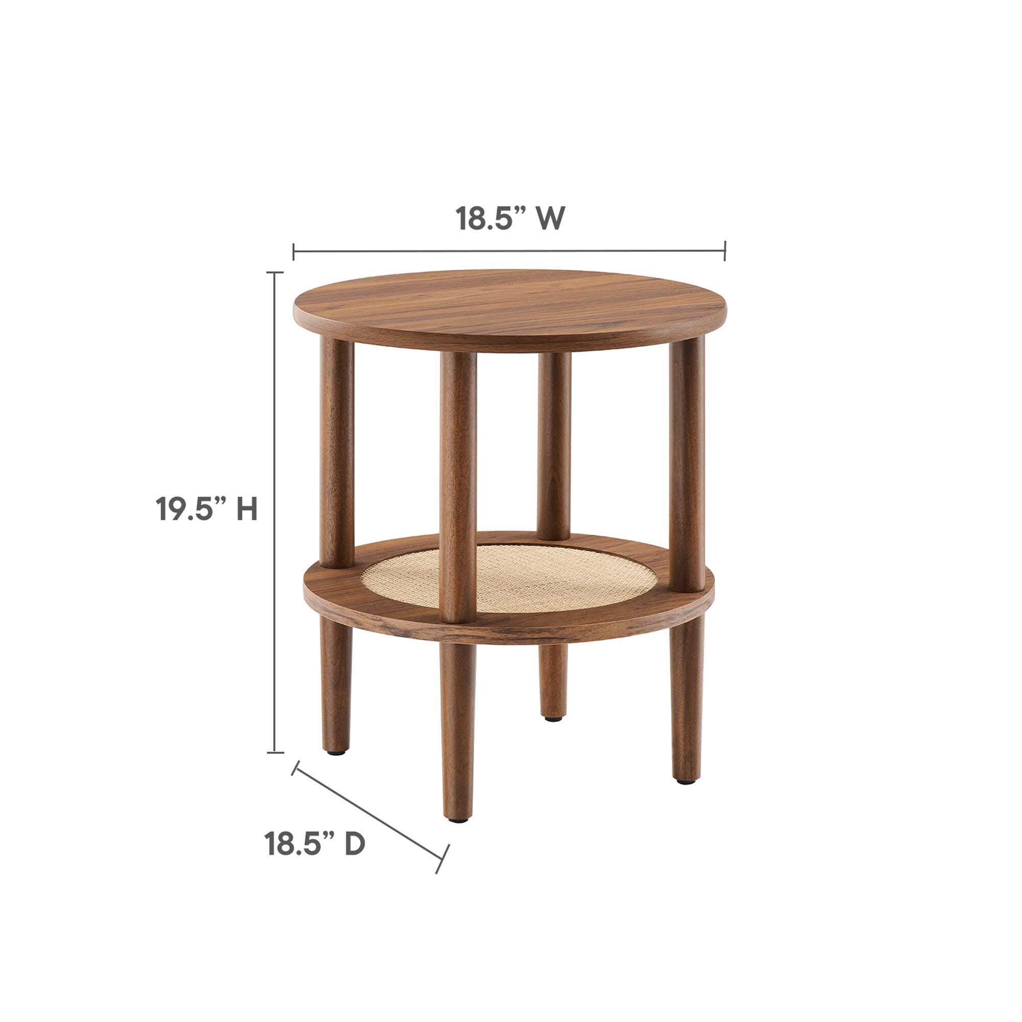 Modway Torus End Table, Walnut, large