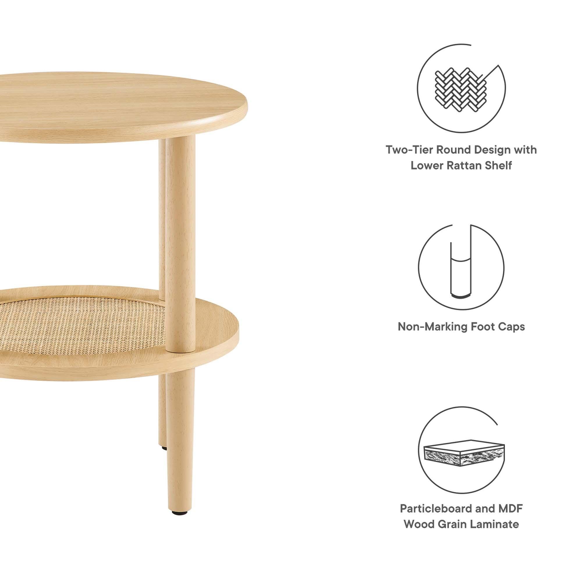 Modway Torus End Table, Oak, large
