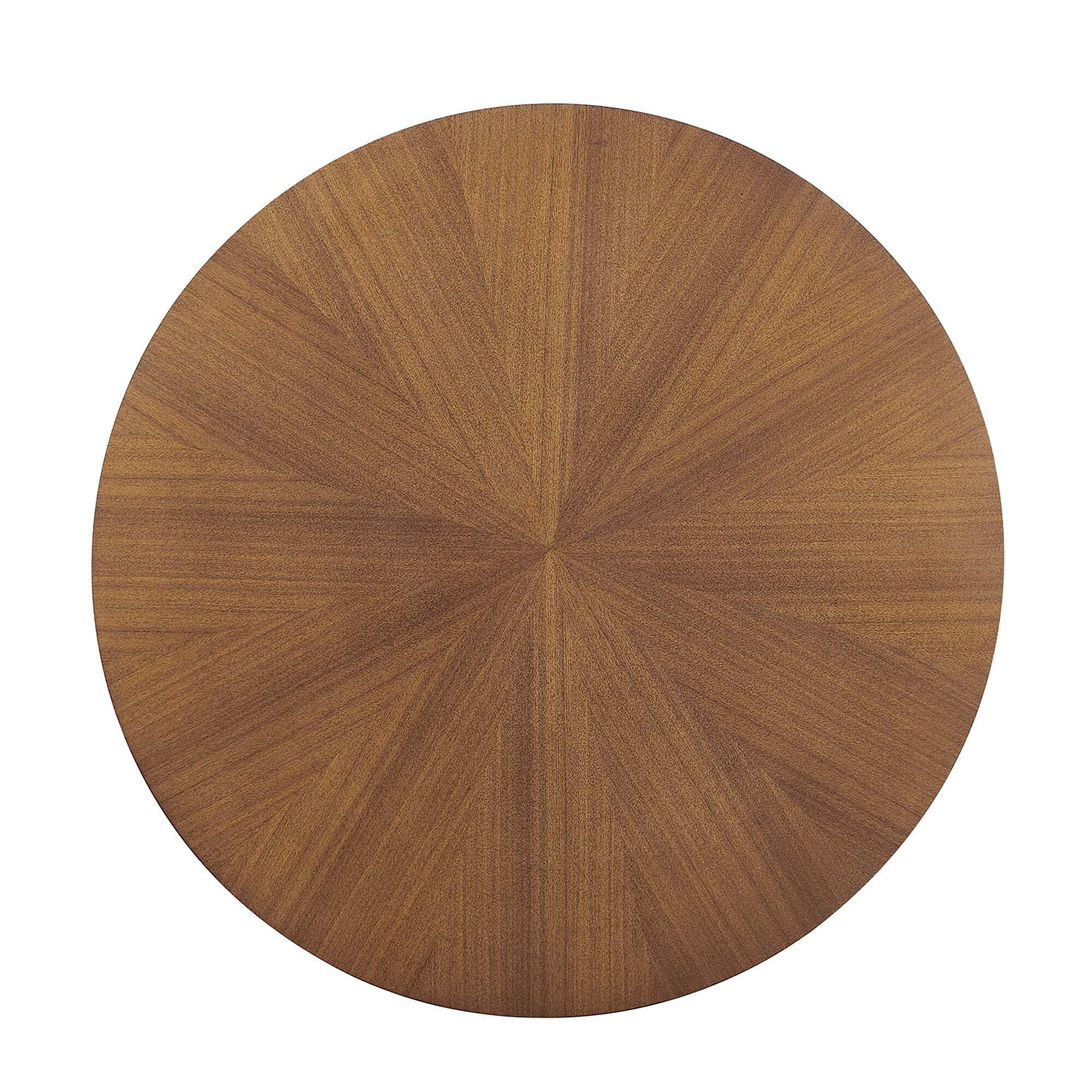Modway Crossroads Round Coffee Table, Walnut, large