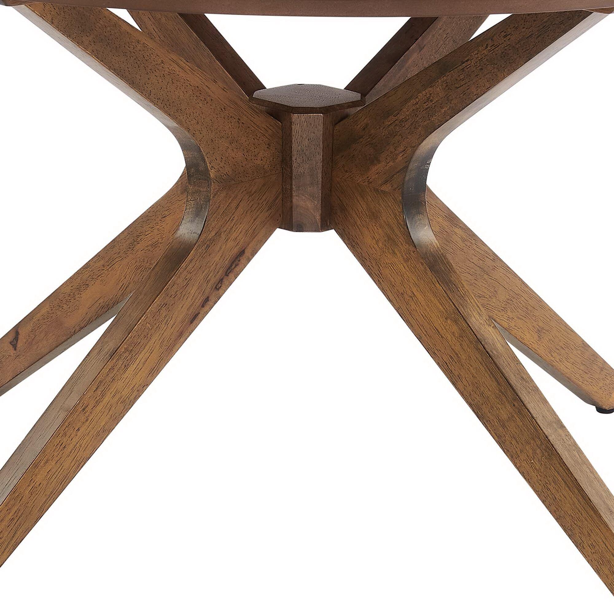 Modway Crossroads Round Coffee Table, Walnut, large