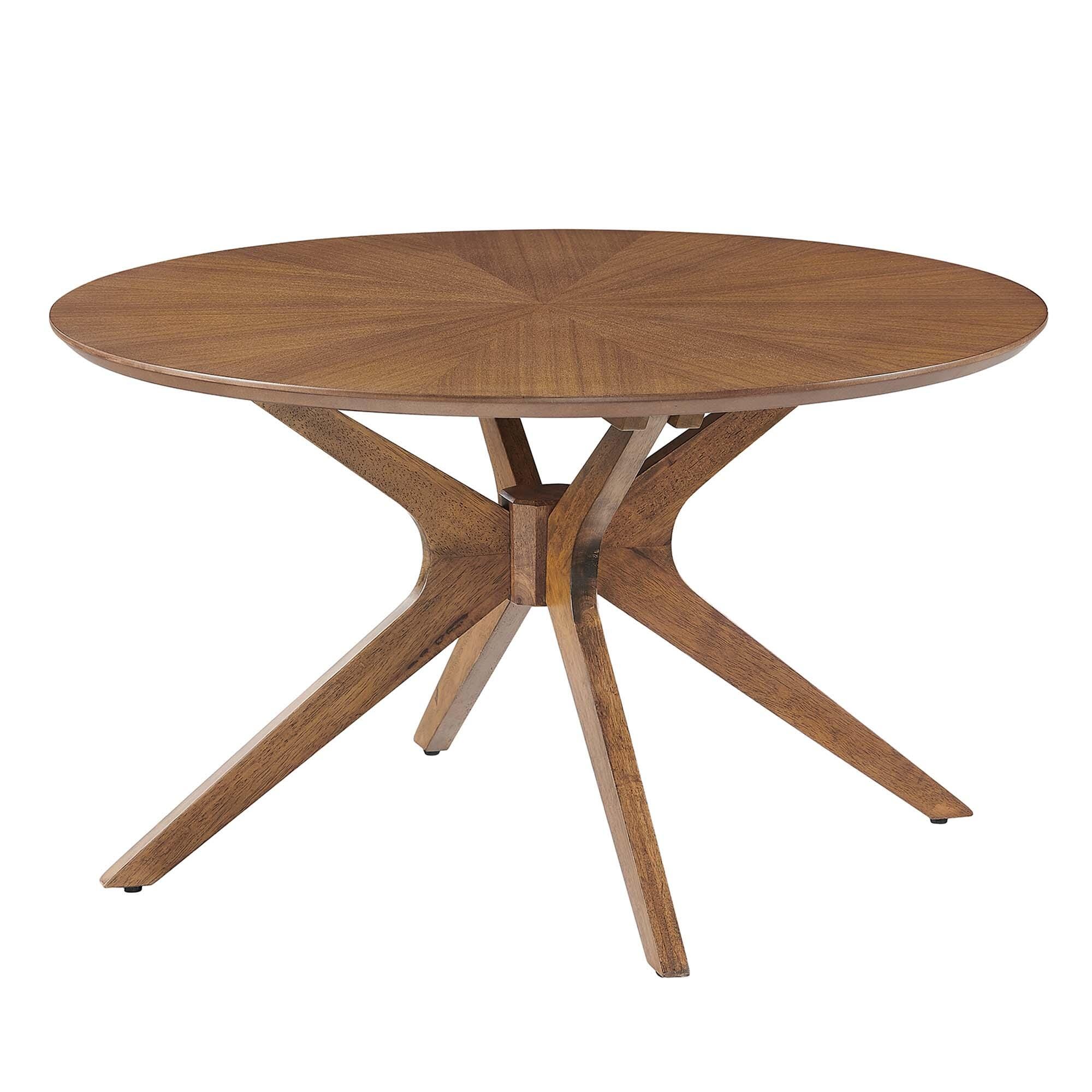 Modway Crossroads Round Coffee Table, Walnut, large