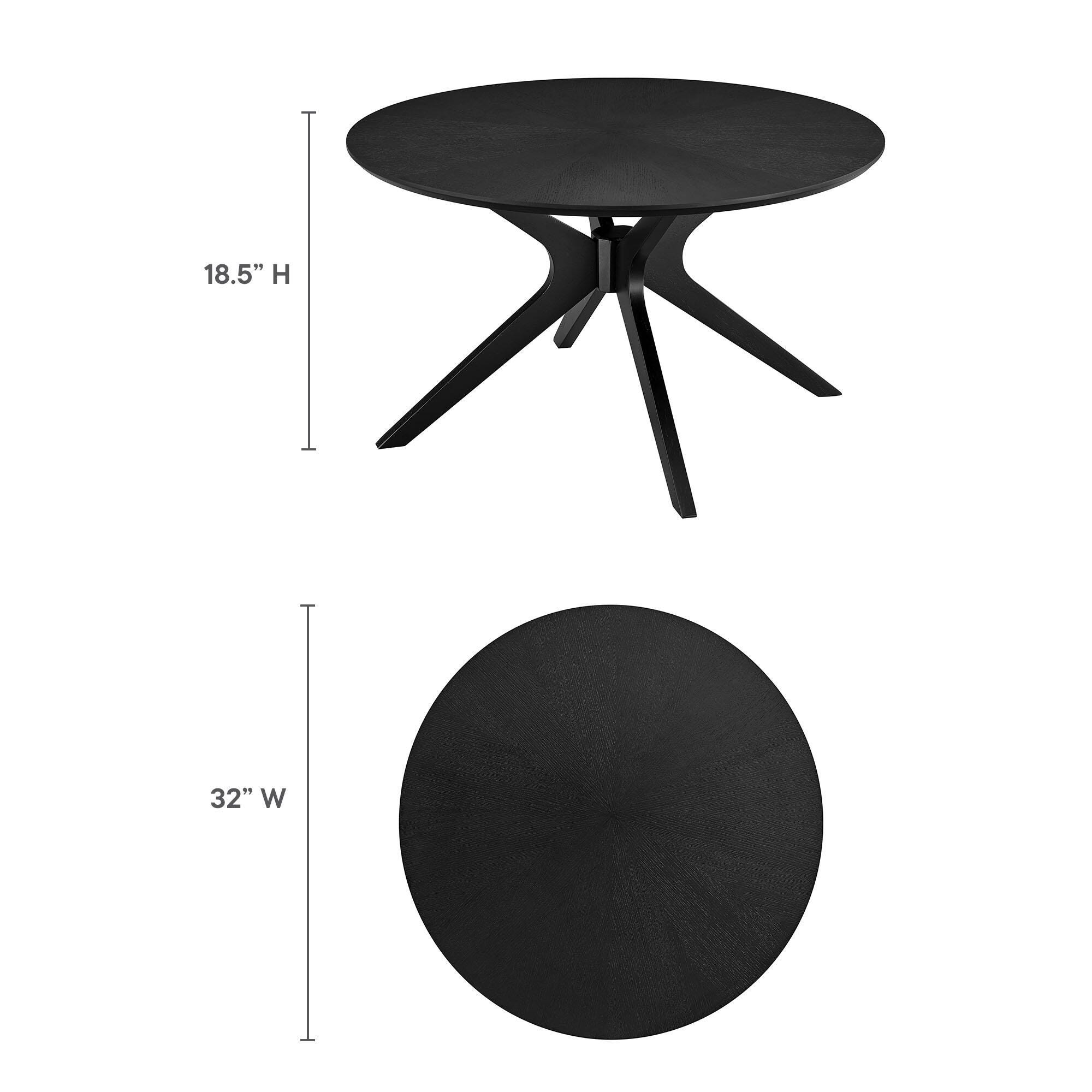 Modway Crossroads Round Coffee Table, Black, large