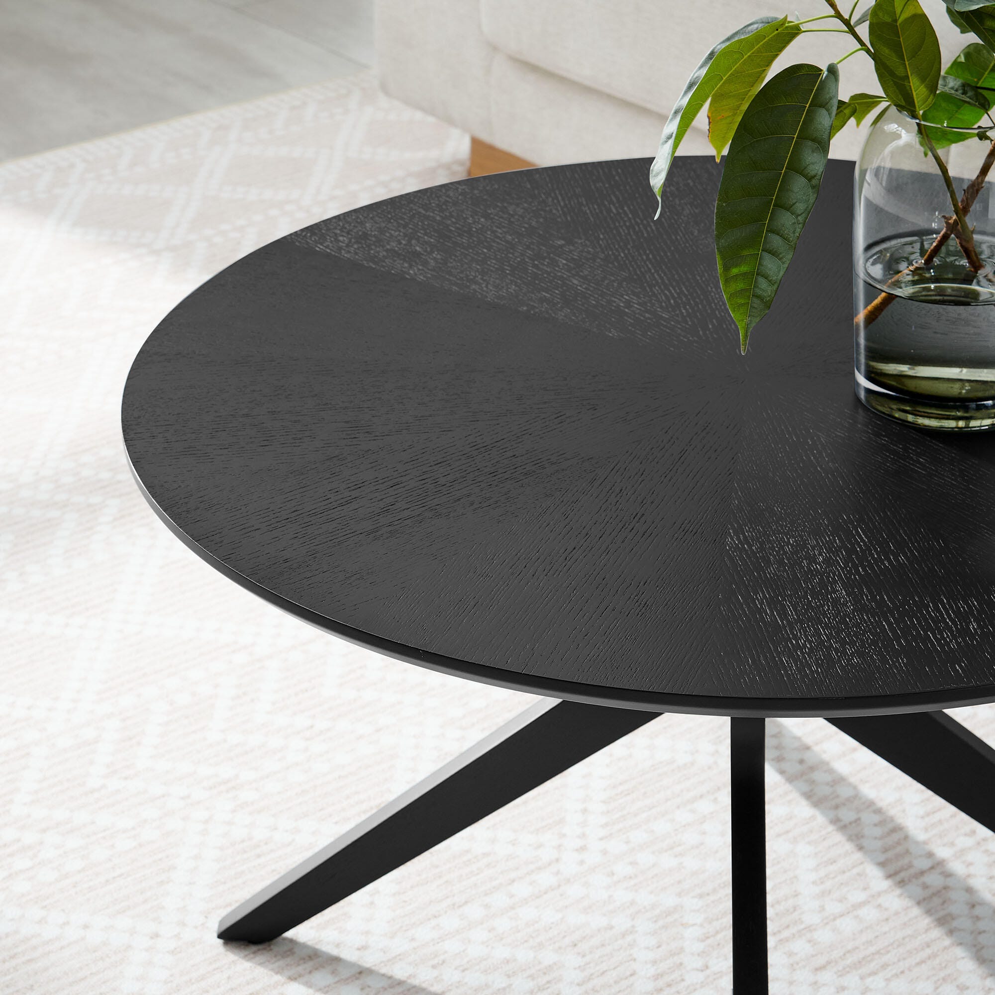 Modway Crossroads Round Coffee Table, Black, large