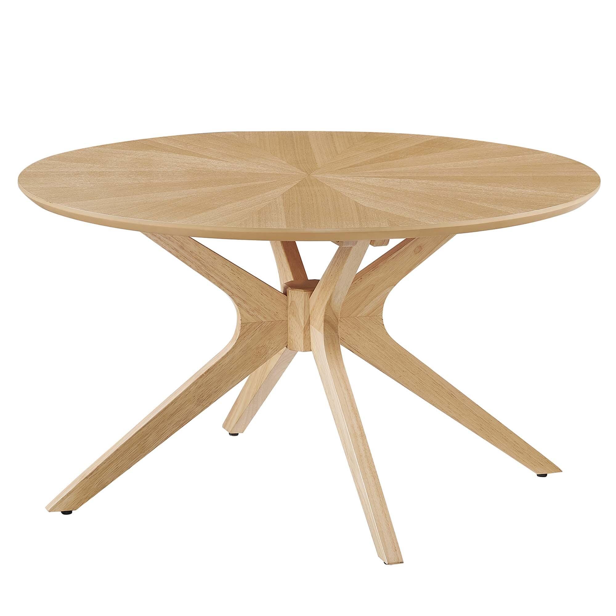 Modway Crossroads Round Coffee Table, Oak, large