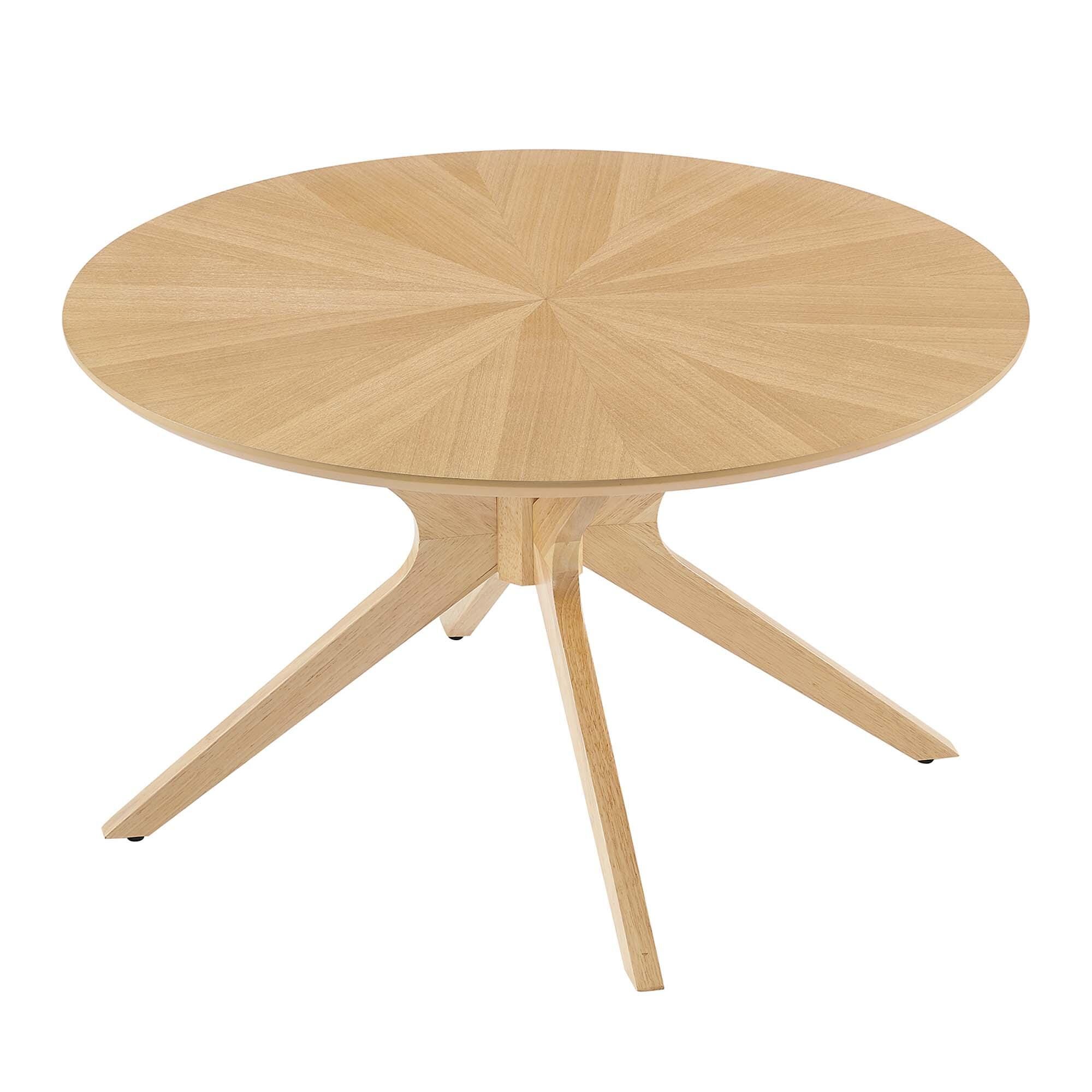 Modway Crossroads Round Coffee Table, Oak, large