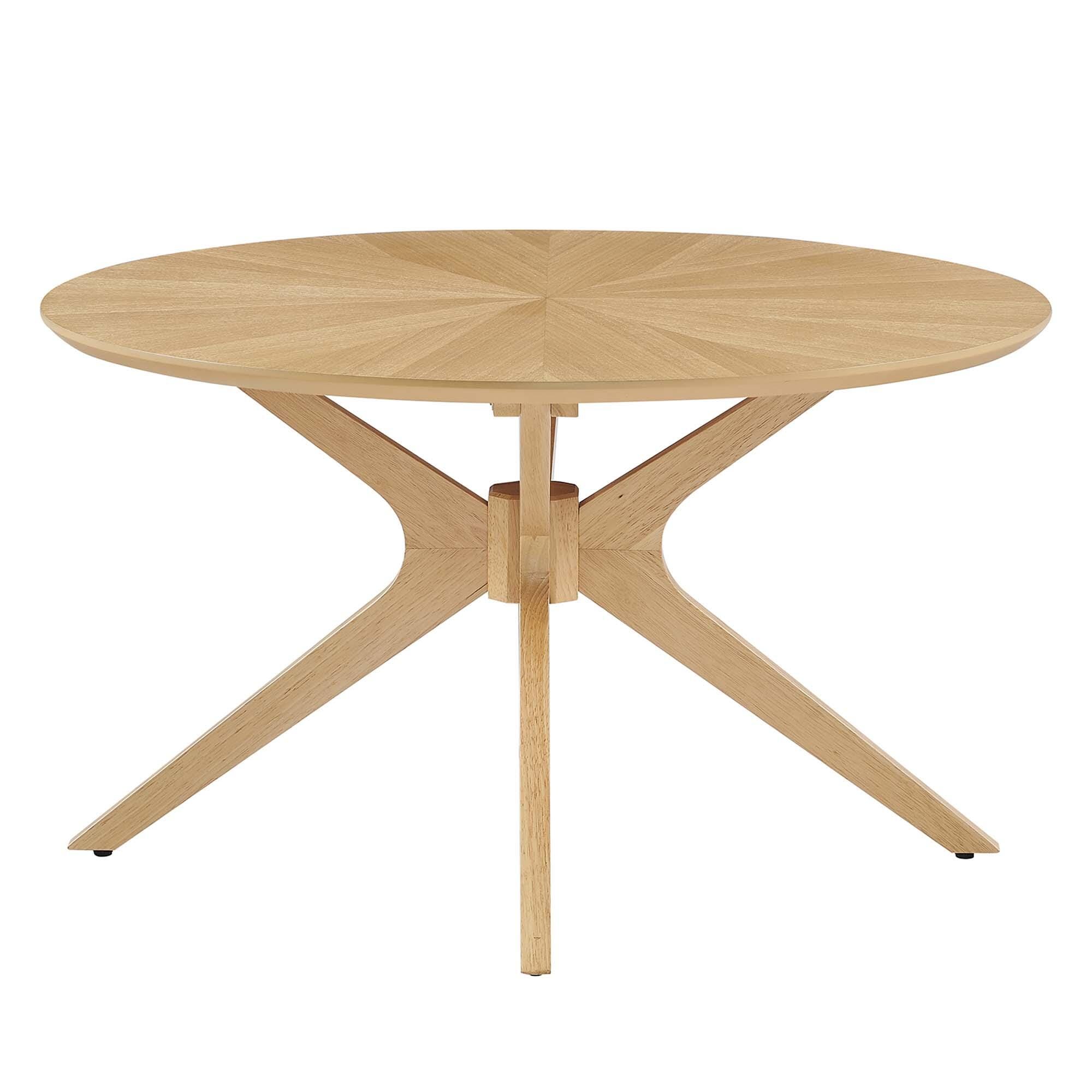 Modway Crossroads Round Coffee Table, Oak, large