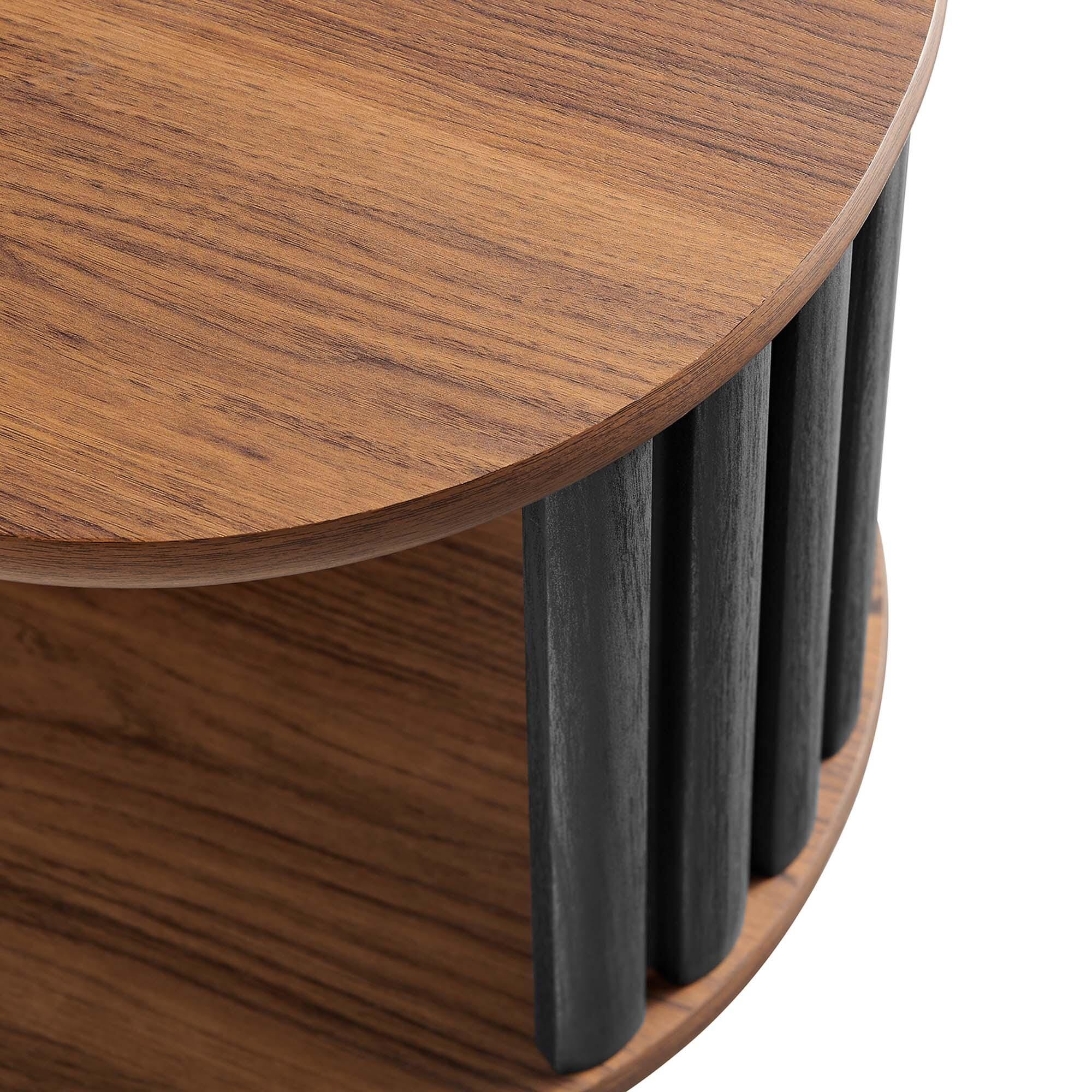 Modway Fortitude End Table, Walnut/Black, large
