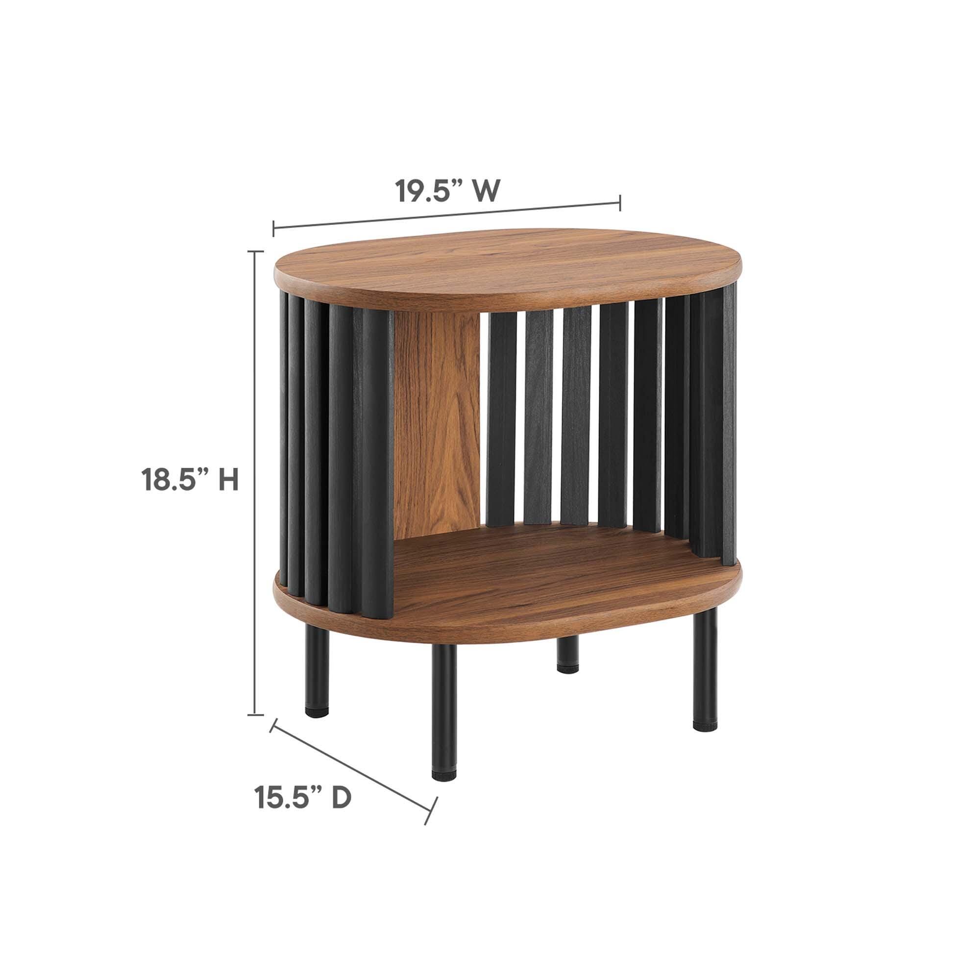 Modway Fortitude End Table, Walnut/Black, large