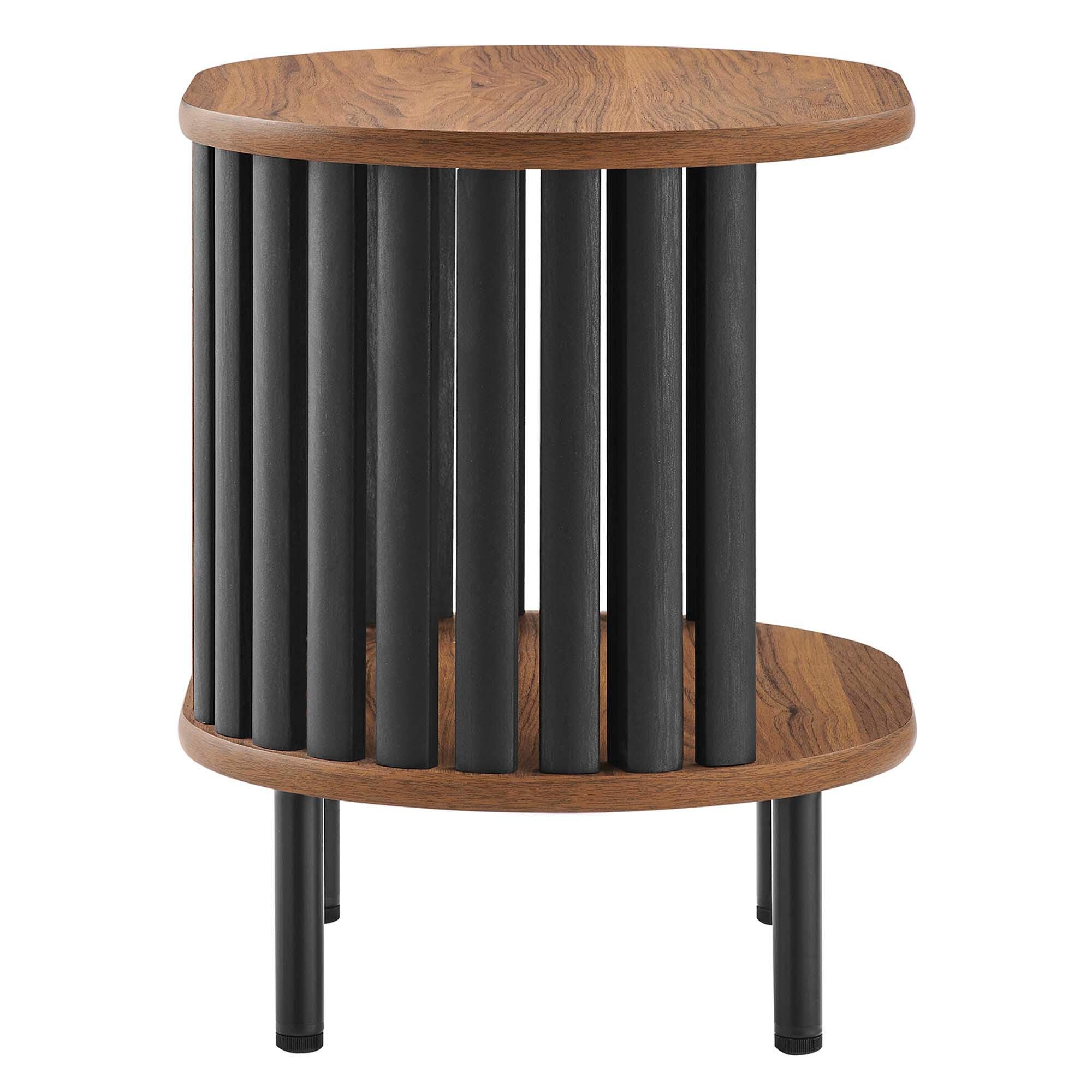 Modway Fortitude End Table, Walnut/Black, large