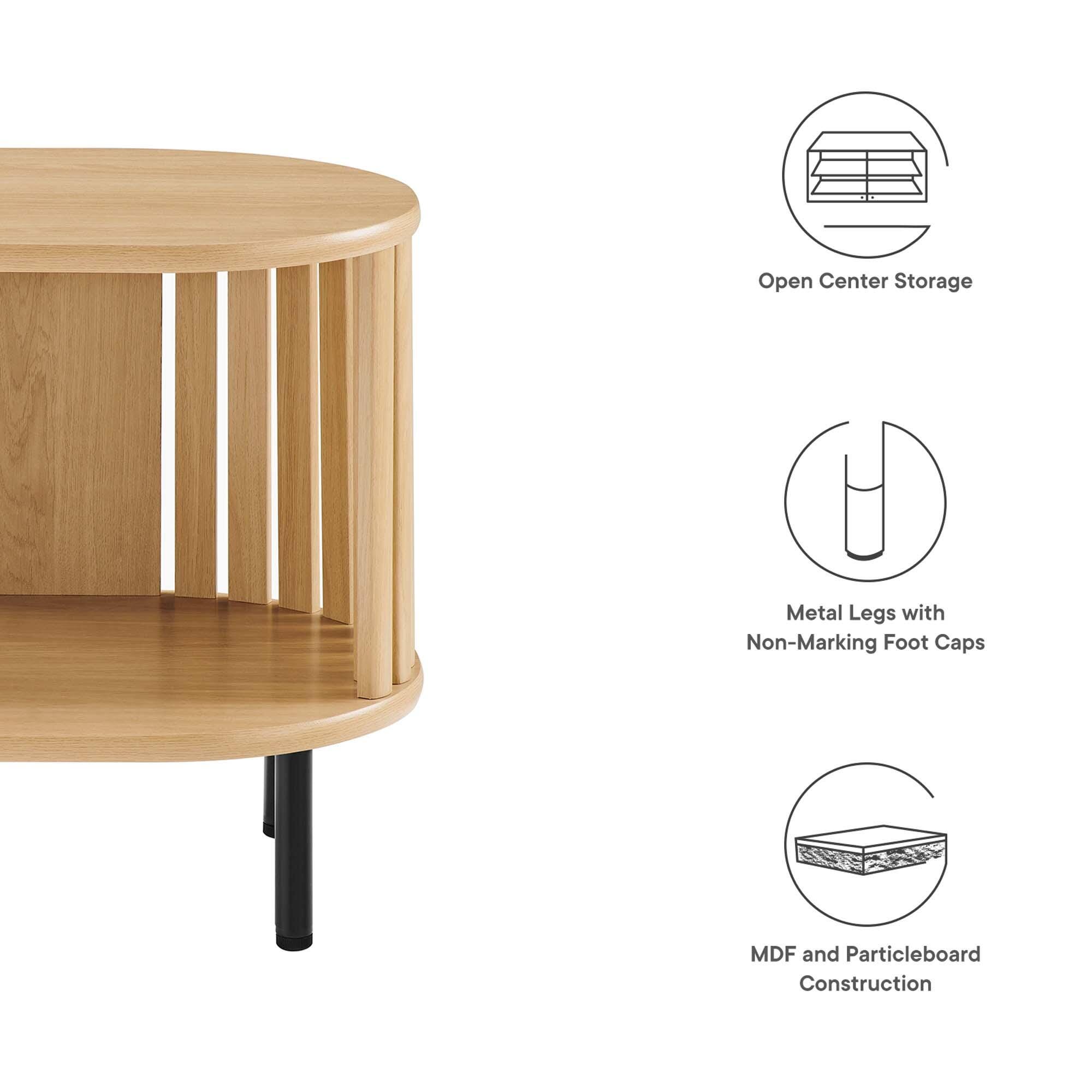 Modway Fortitude End Table, Oak, large