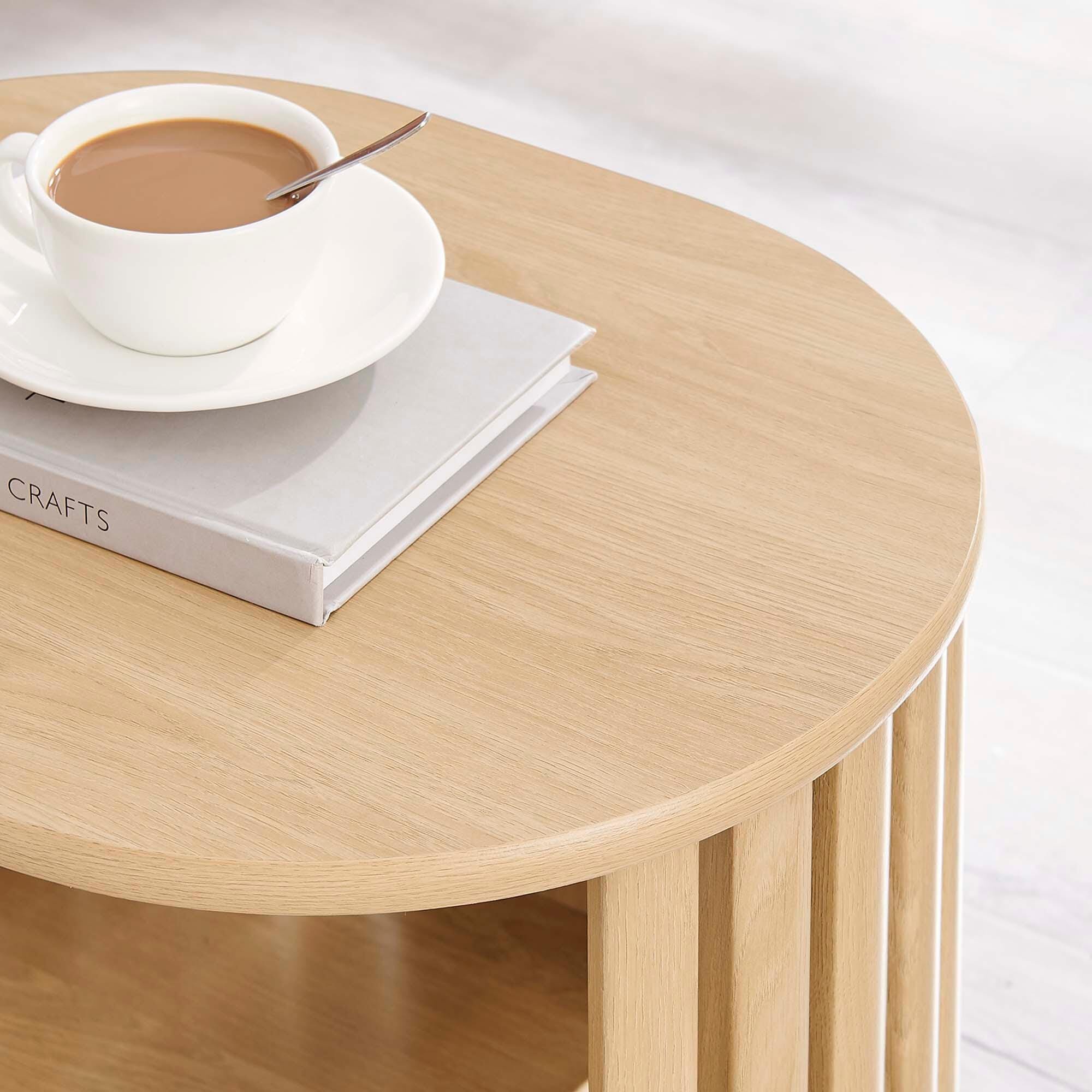 Modway Fortitude End Table, Oak, large