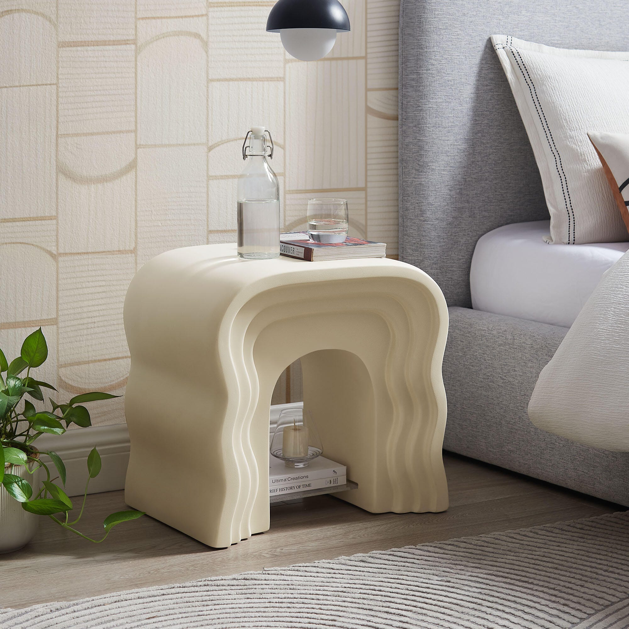 Modway Jorin End Table, Ivory, rollover