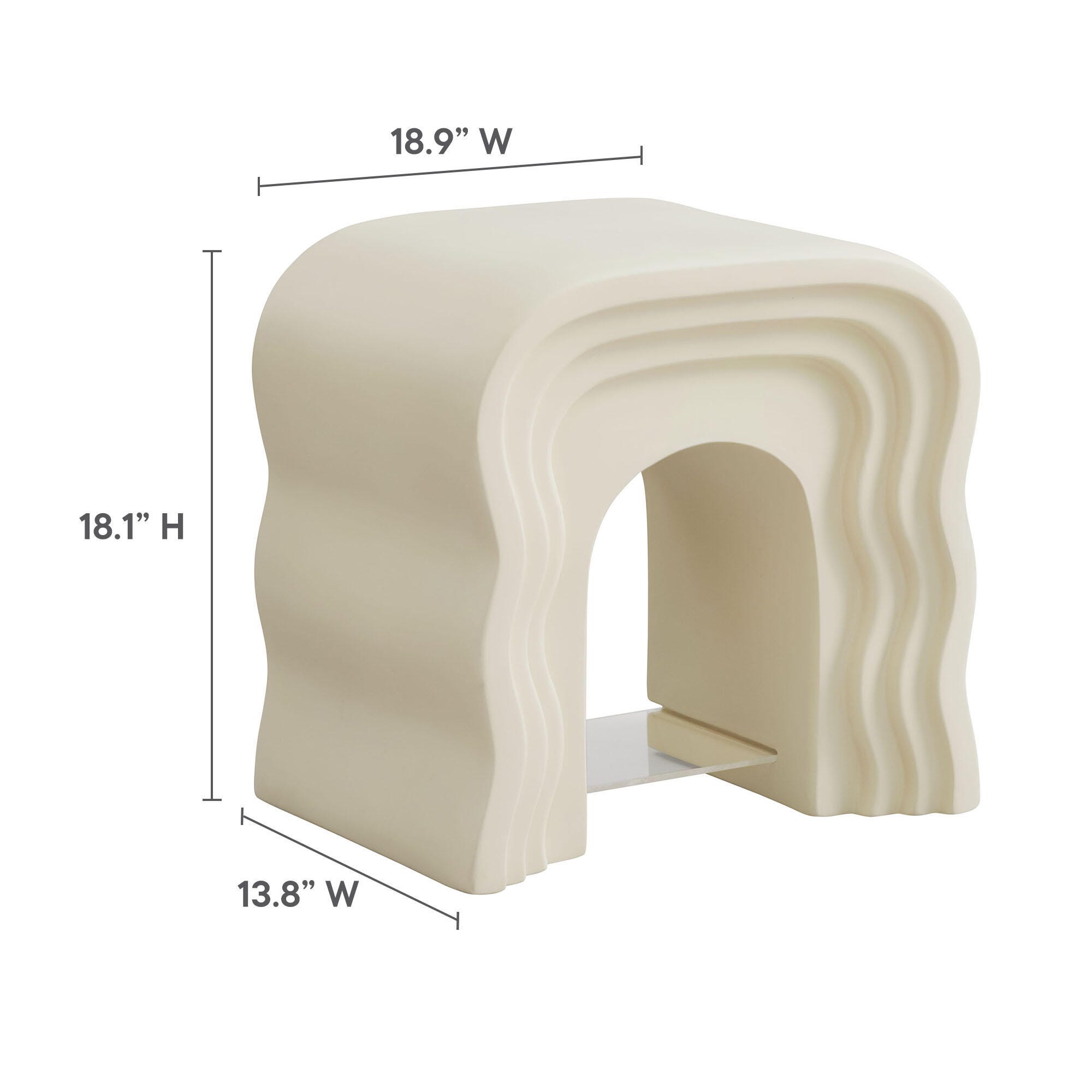 Modway Jorin End Table, Ivory, large