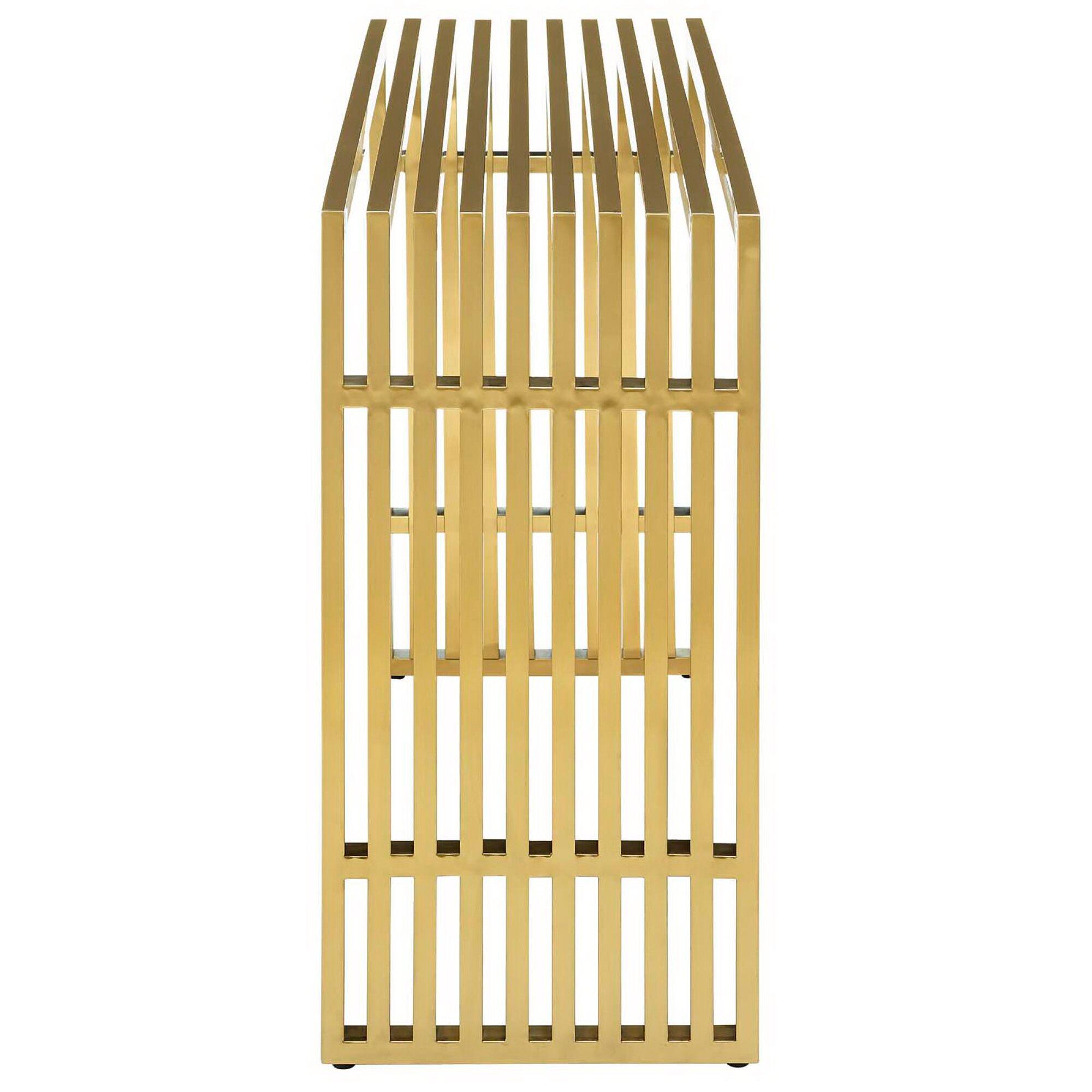 Modway Gridiron Console Table, Gold, large