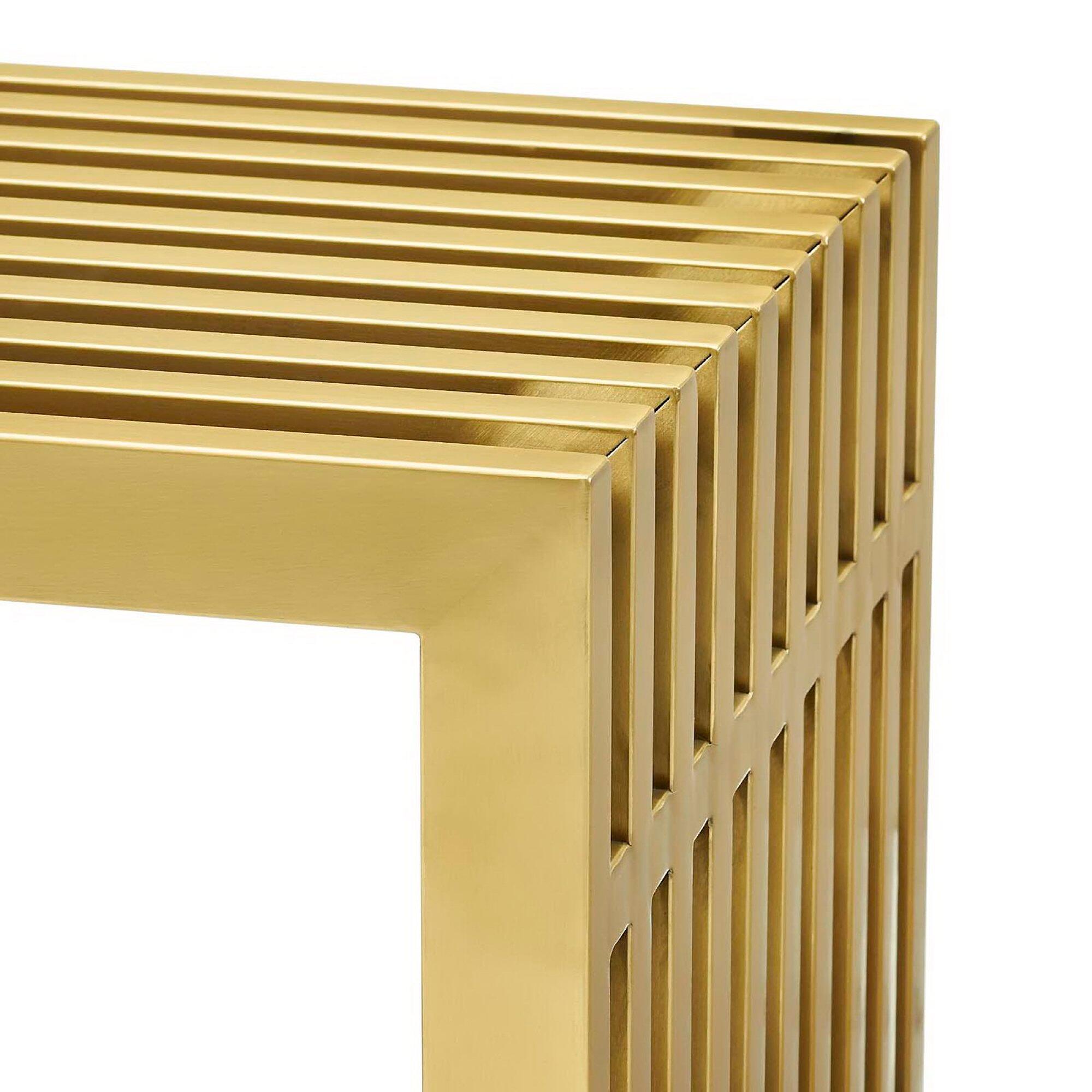 Modway Gridiron Console Table, Gold, large