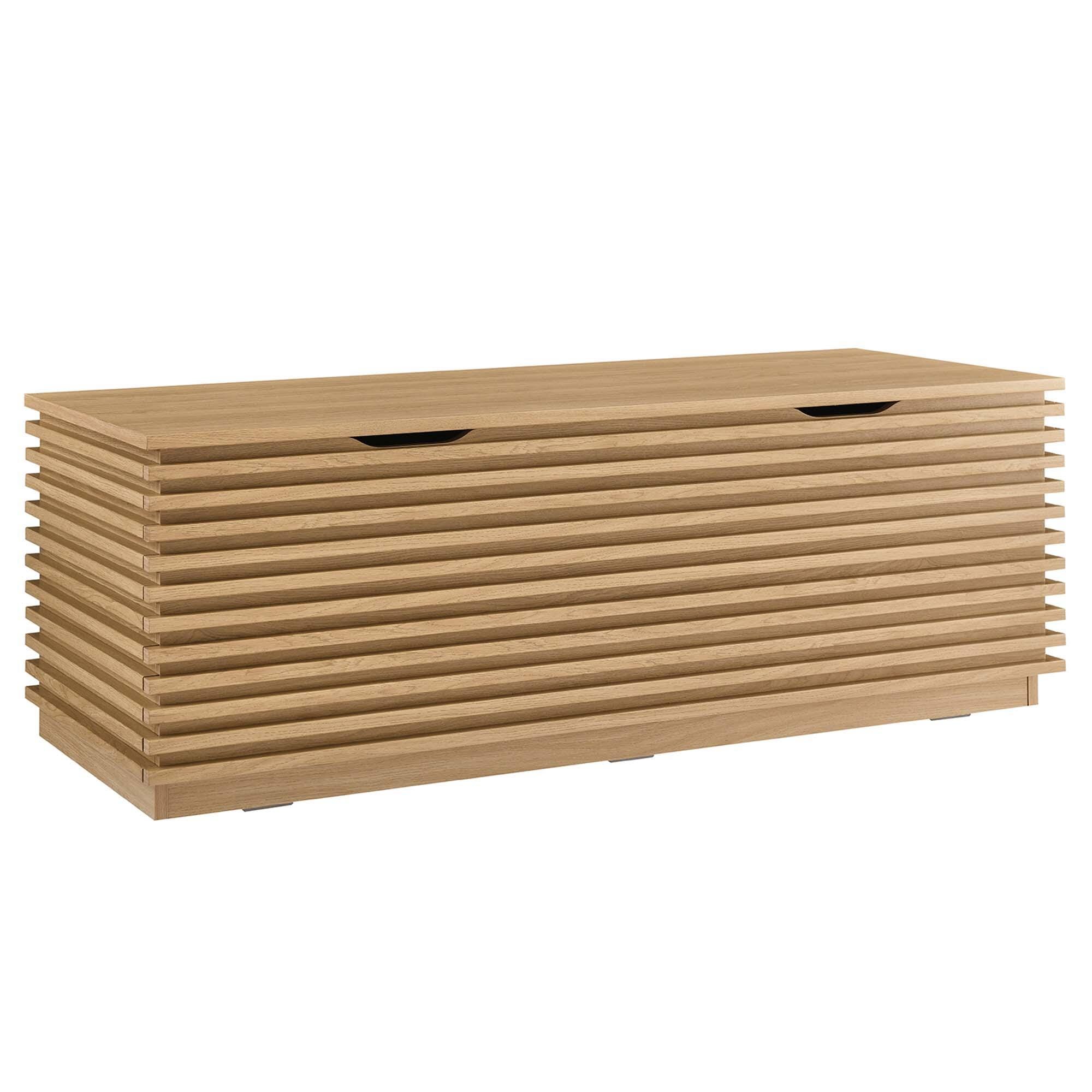 Modway Render Storage Bench, Oak, large
