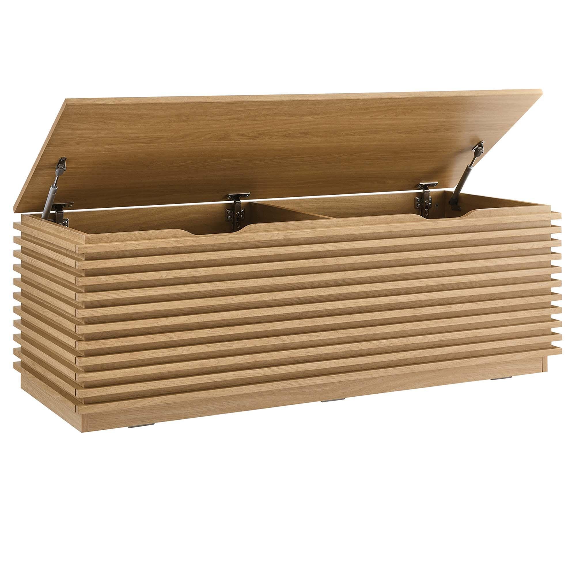 Modway Render Storage Bench, Oak, large
