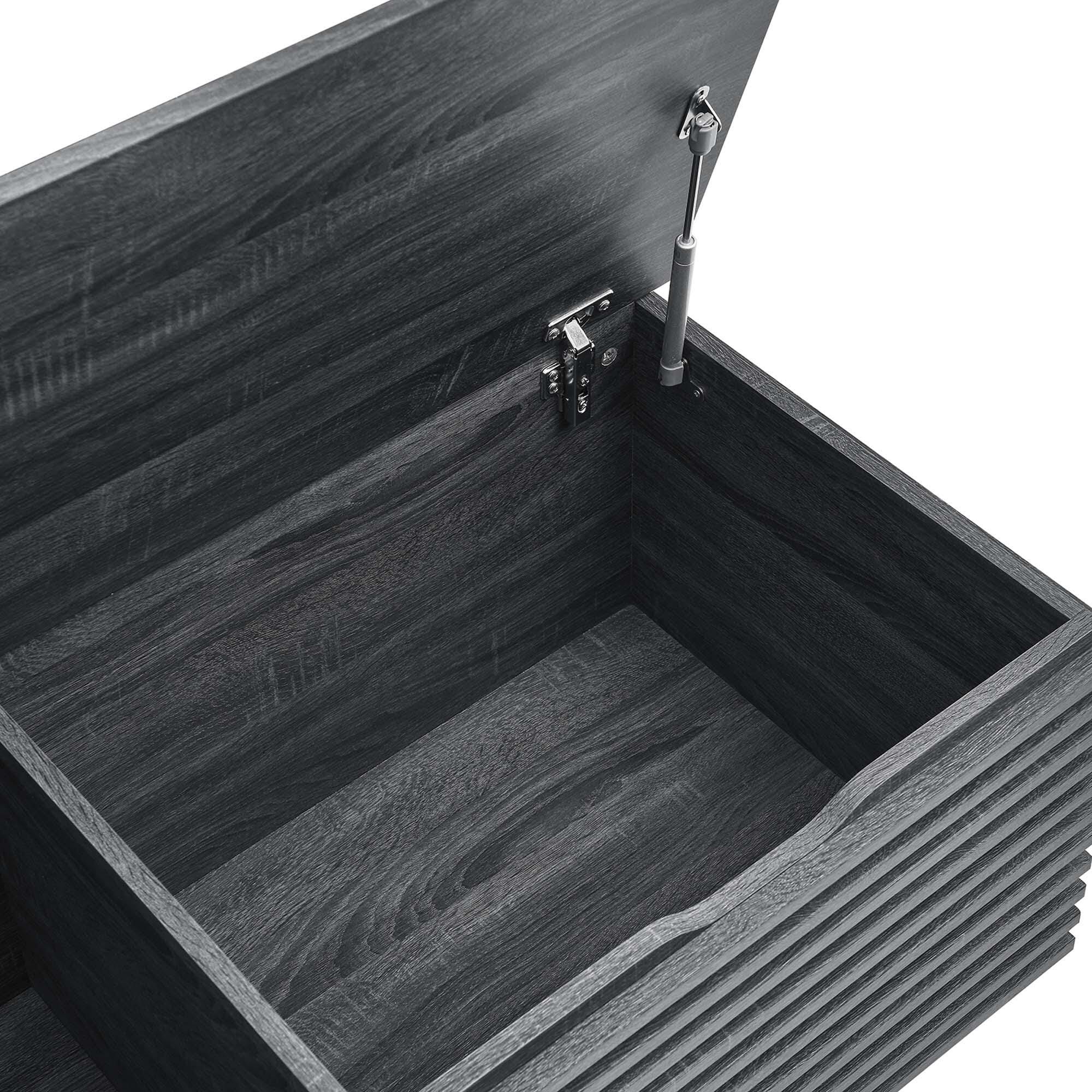 Modway Render Storage Bench, Charcoal, large