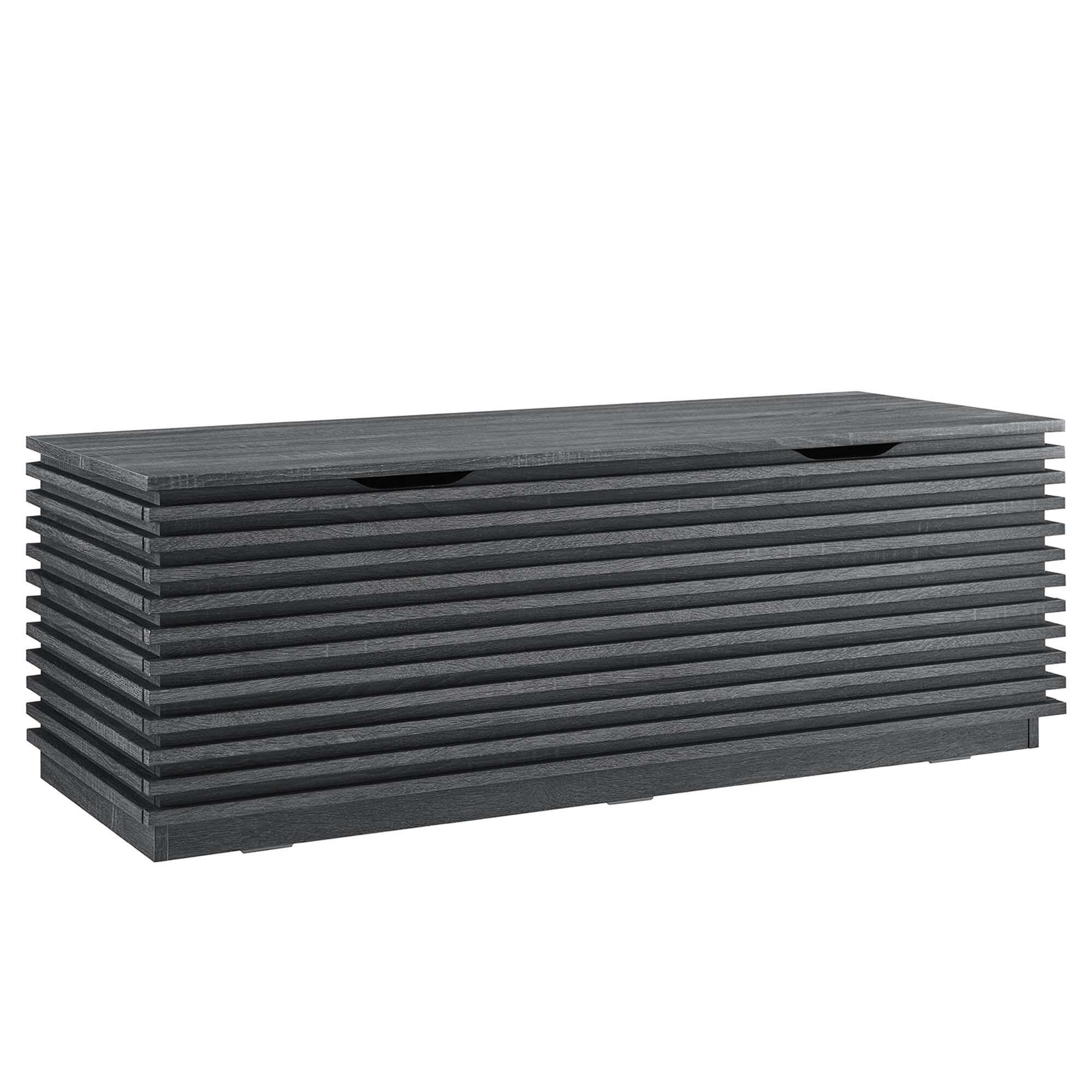 Modway Render Storage Bench, Charcoal, large