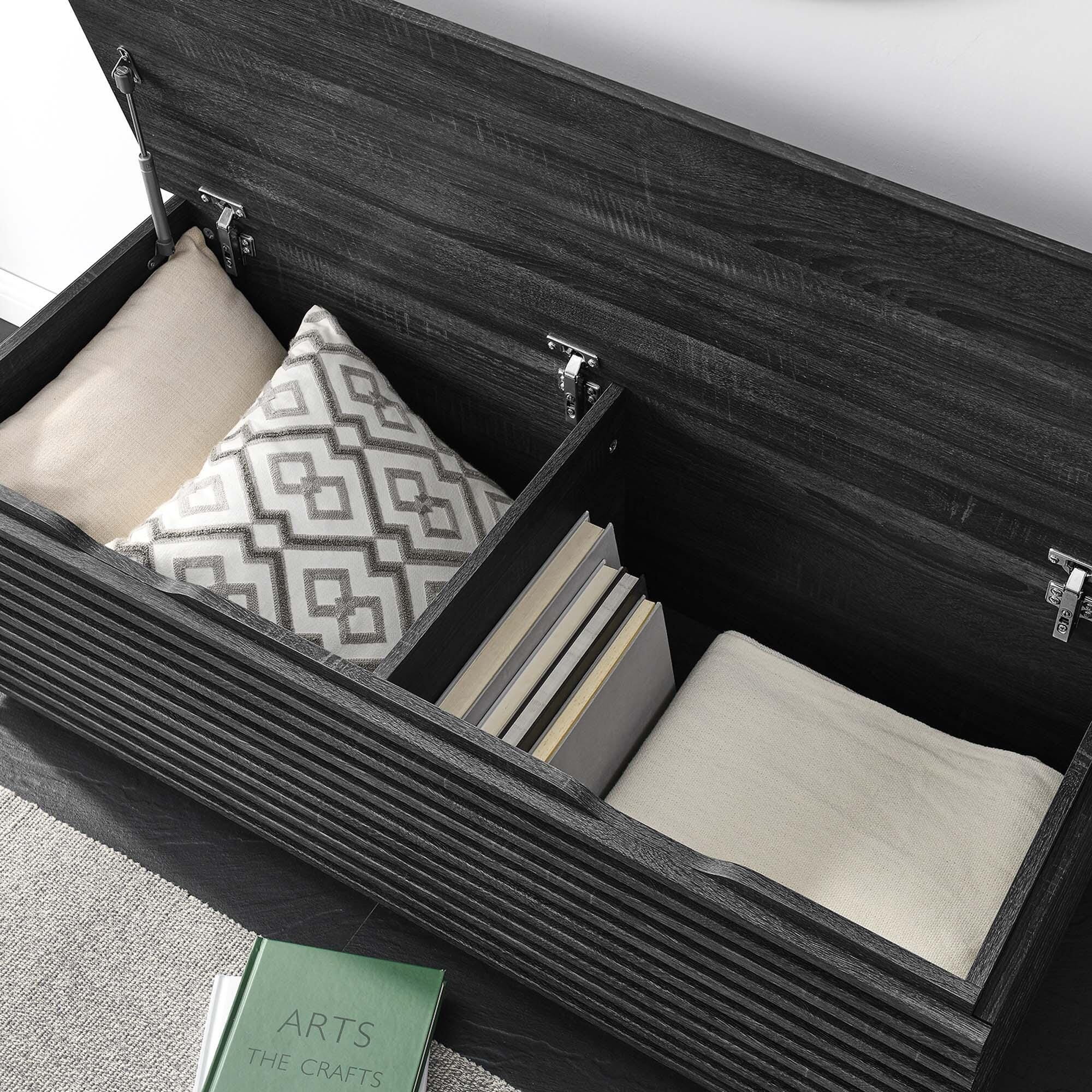 Modway Render Storage Bench, Charcoal, large