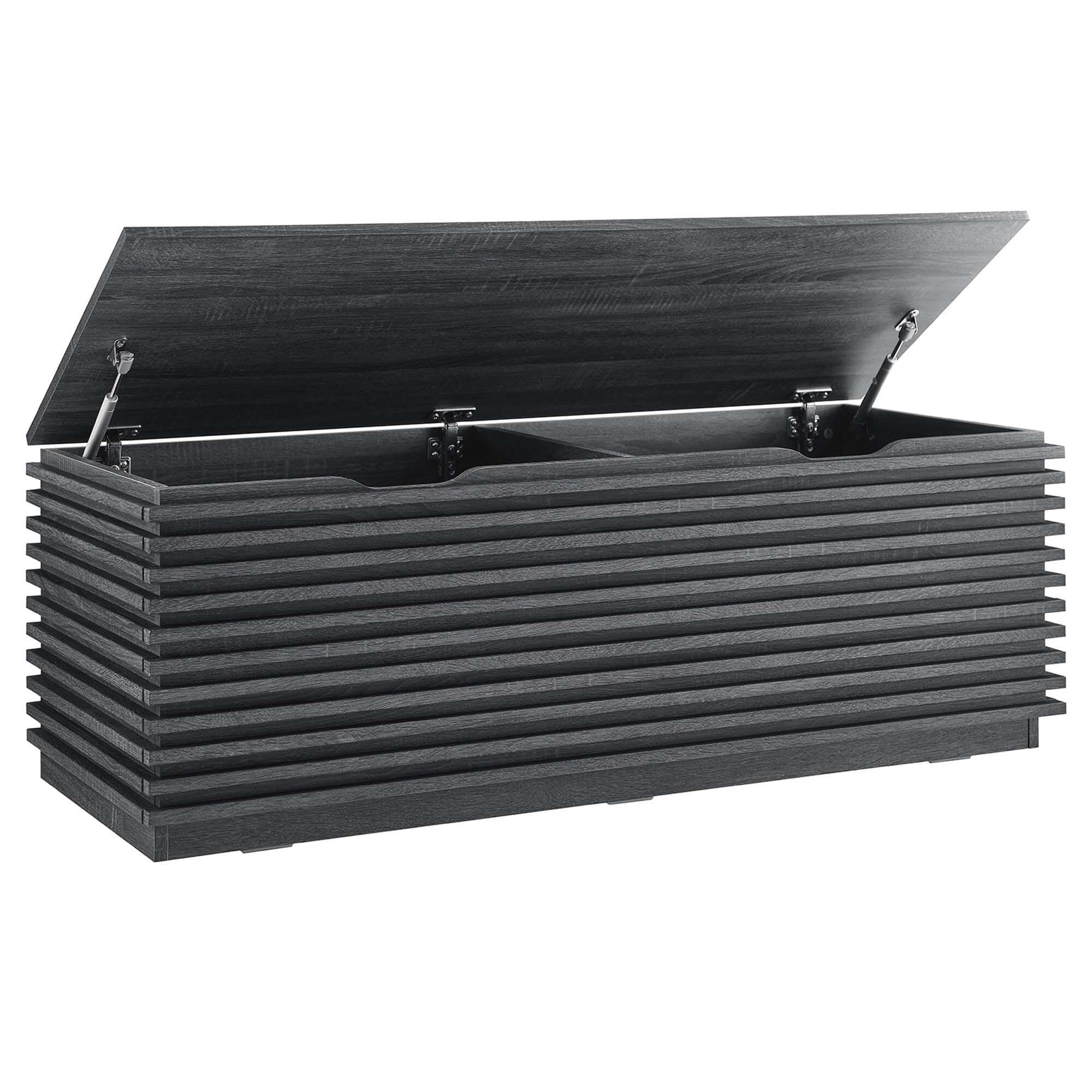 Modway Render Storage Bench, Charcoal, large