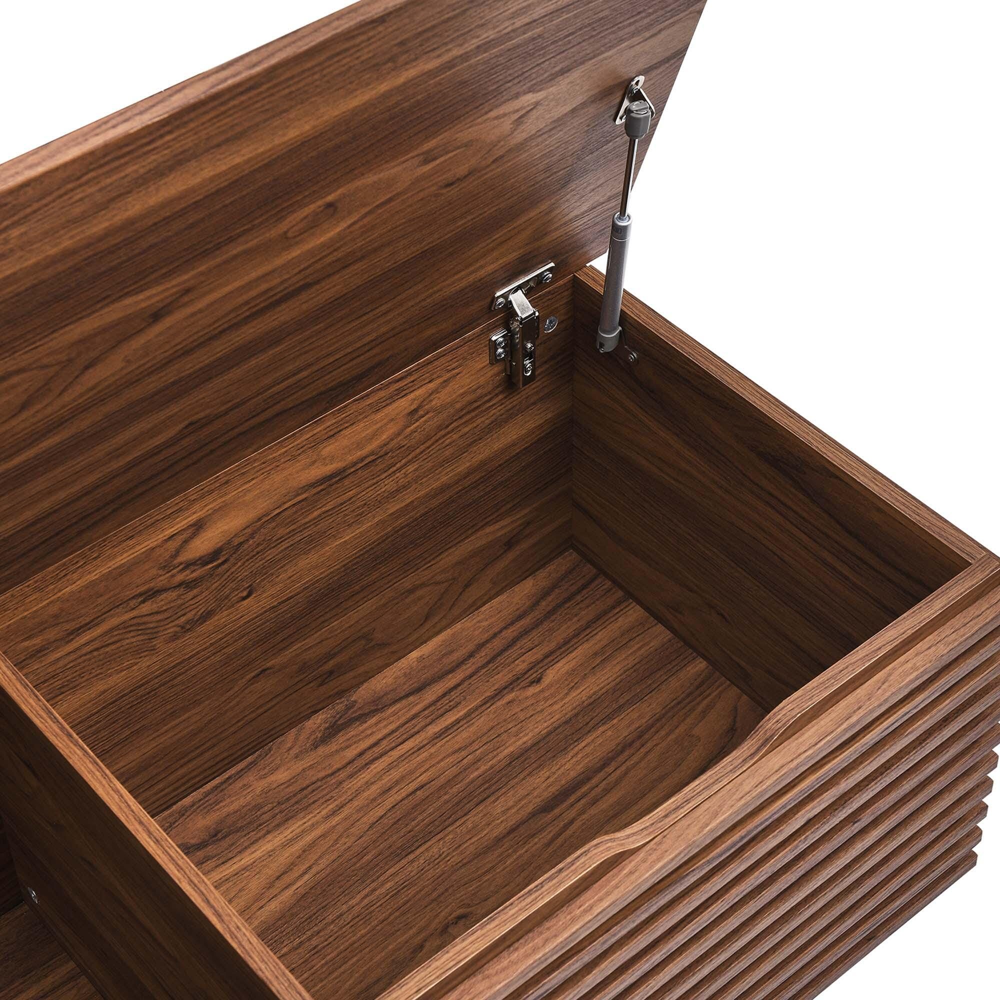 Modway Render Storage Bench, Walnut, large