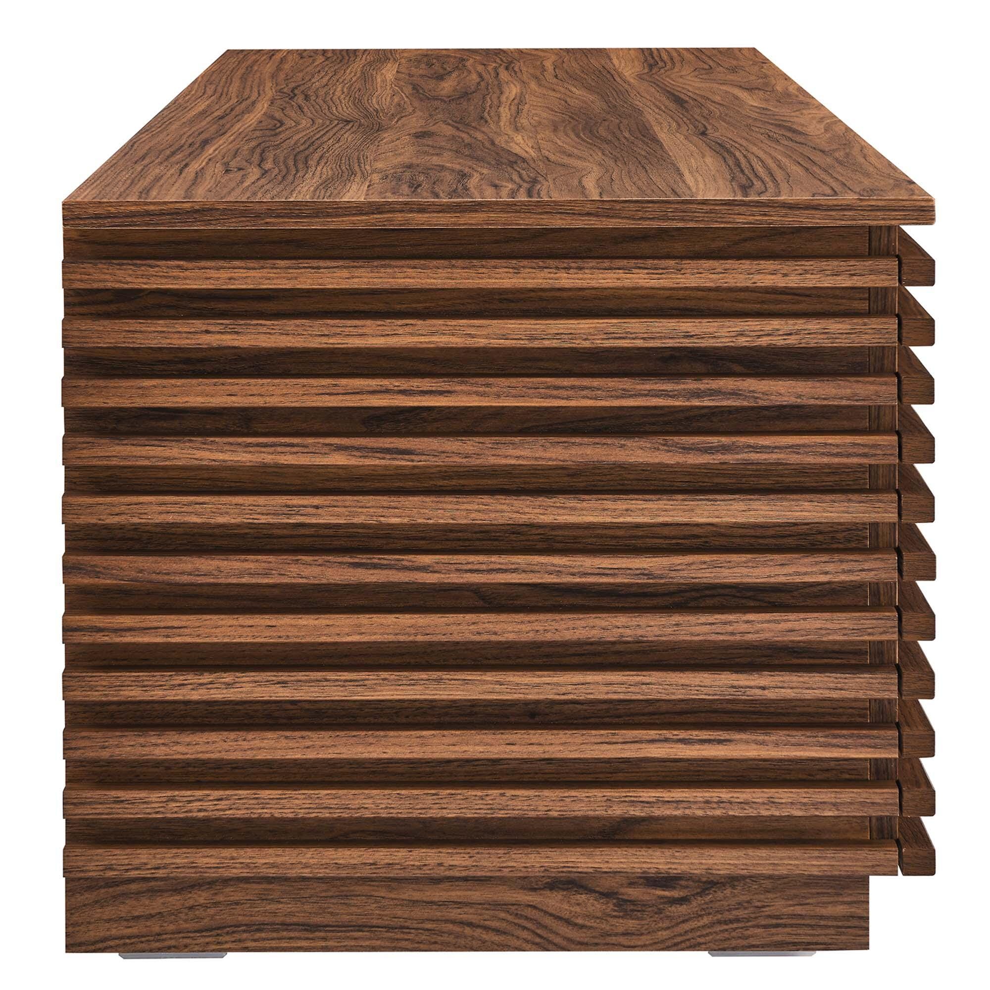Modway Render Storage Bench, Walnut, large