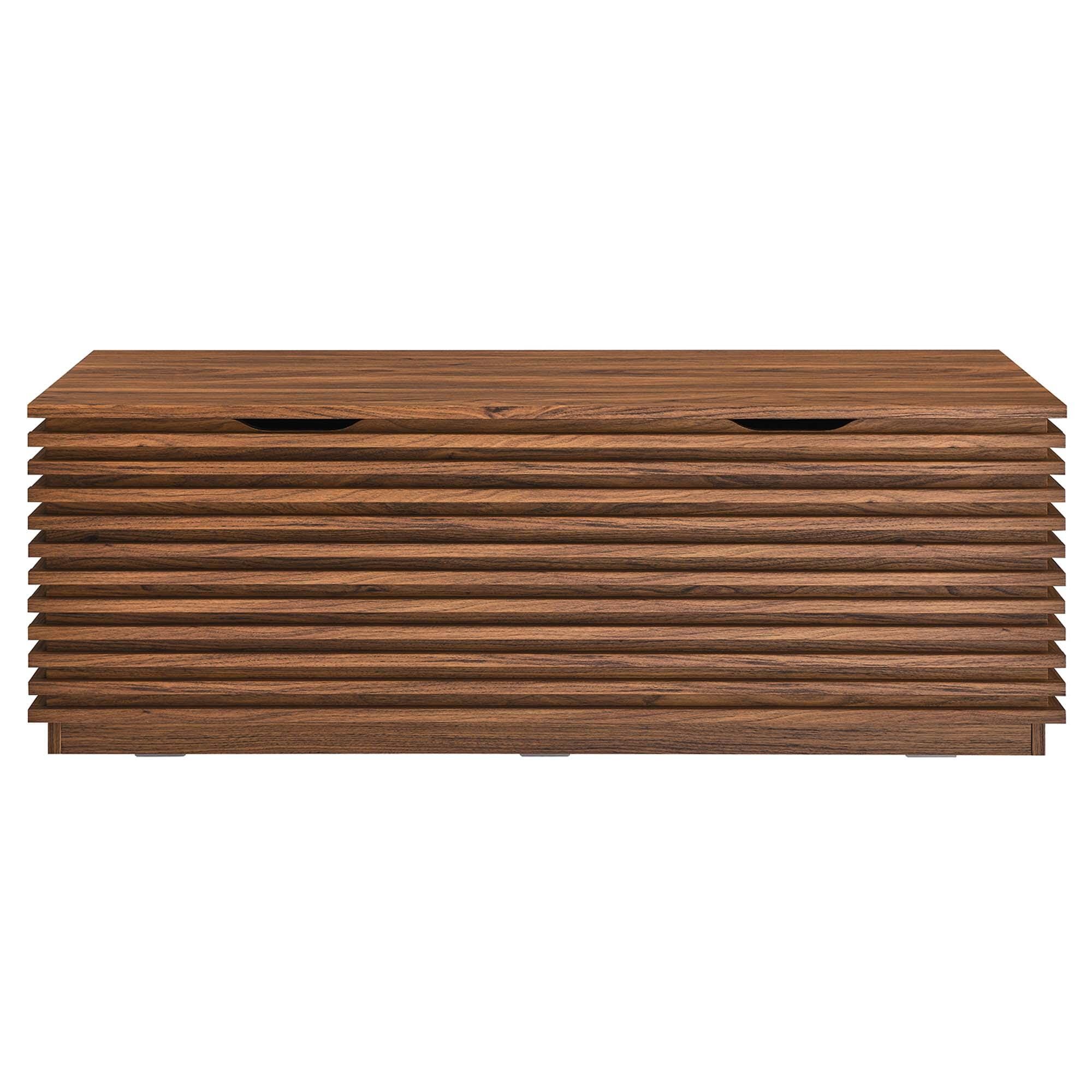 Modway Render Storage Bench, Walnut, large