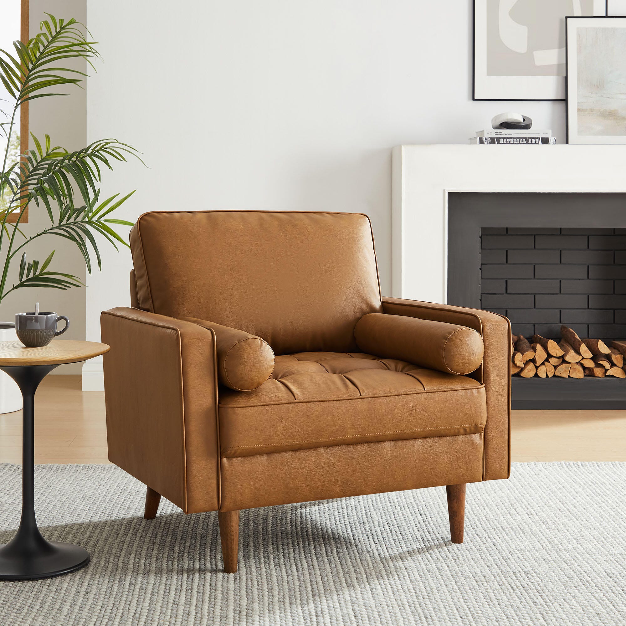 Modway Valour Accent Chair, Tan, rollover