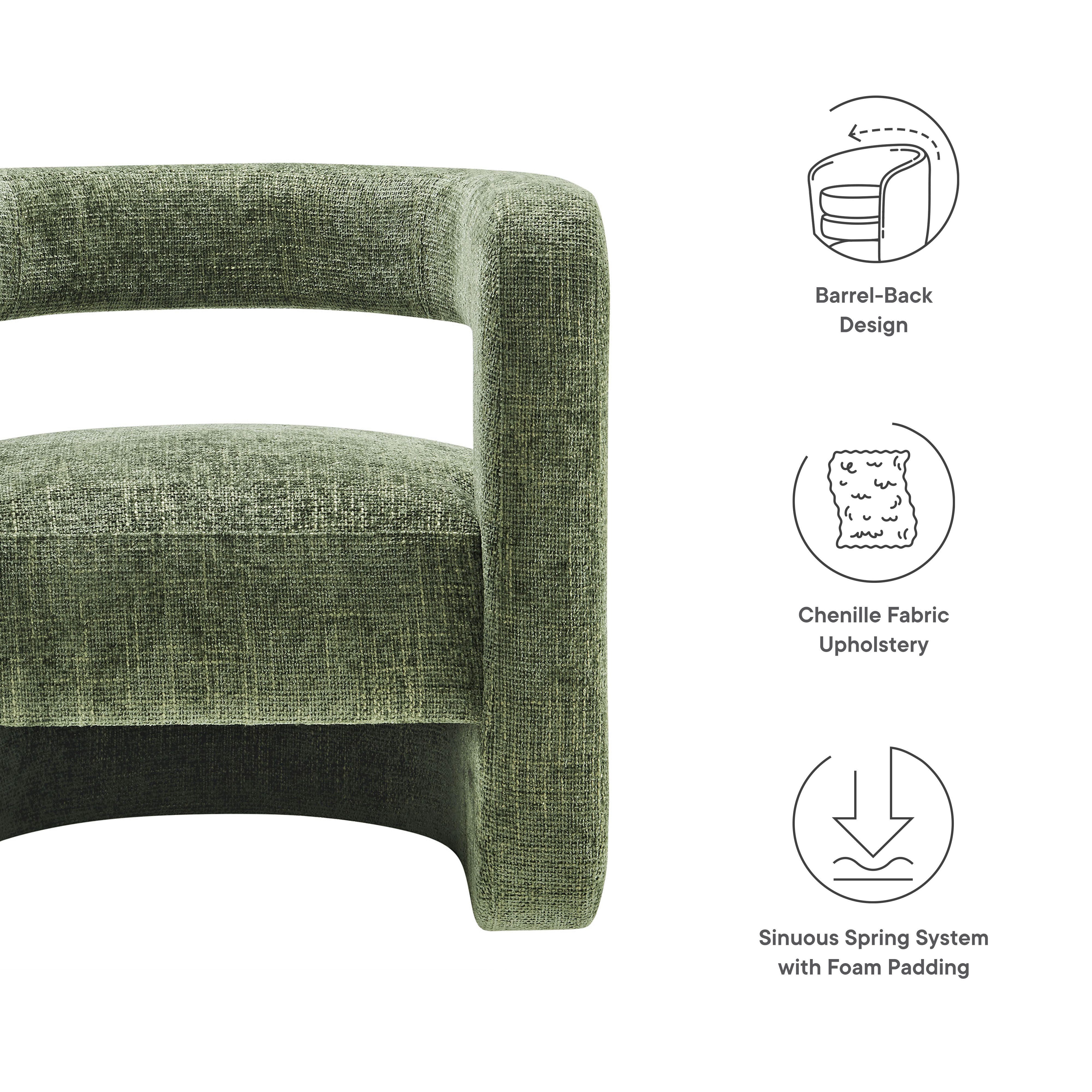 Modway Jaylin Accent Chair, Basil, large