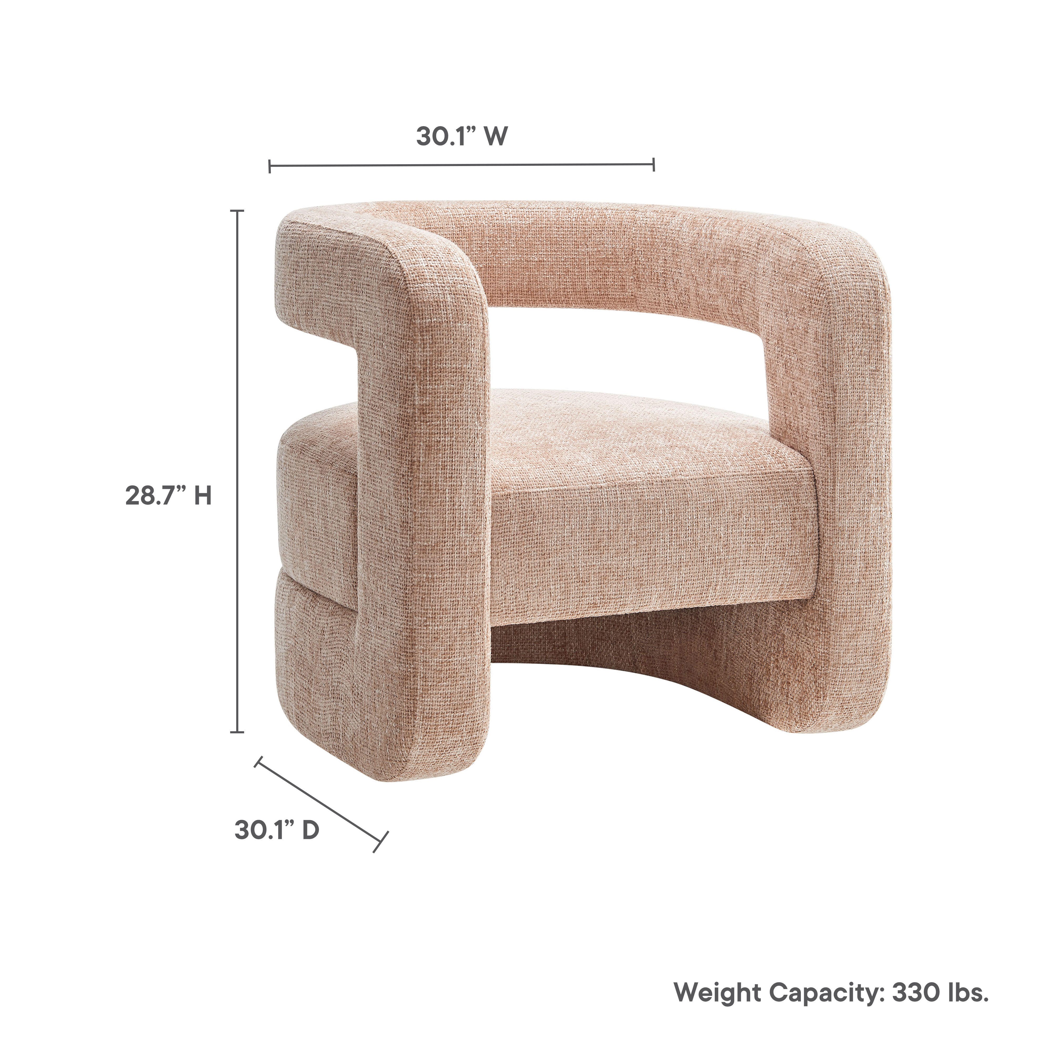 Modway Jaylin Accent Chair, Light Taupe, large