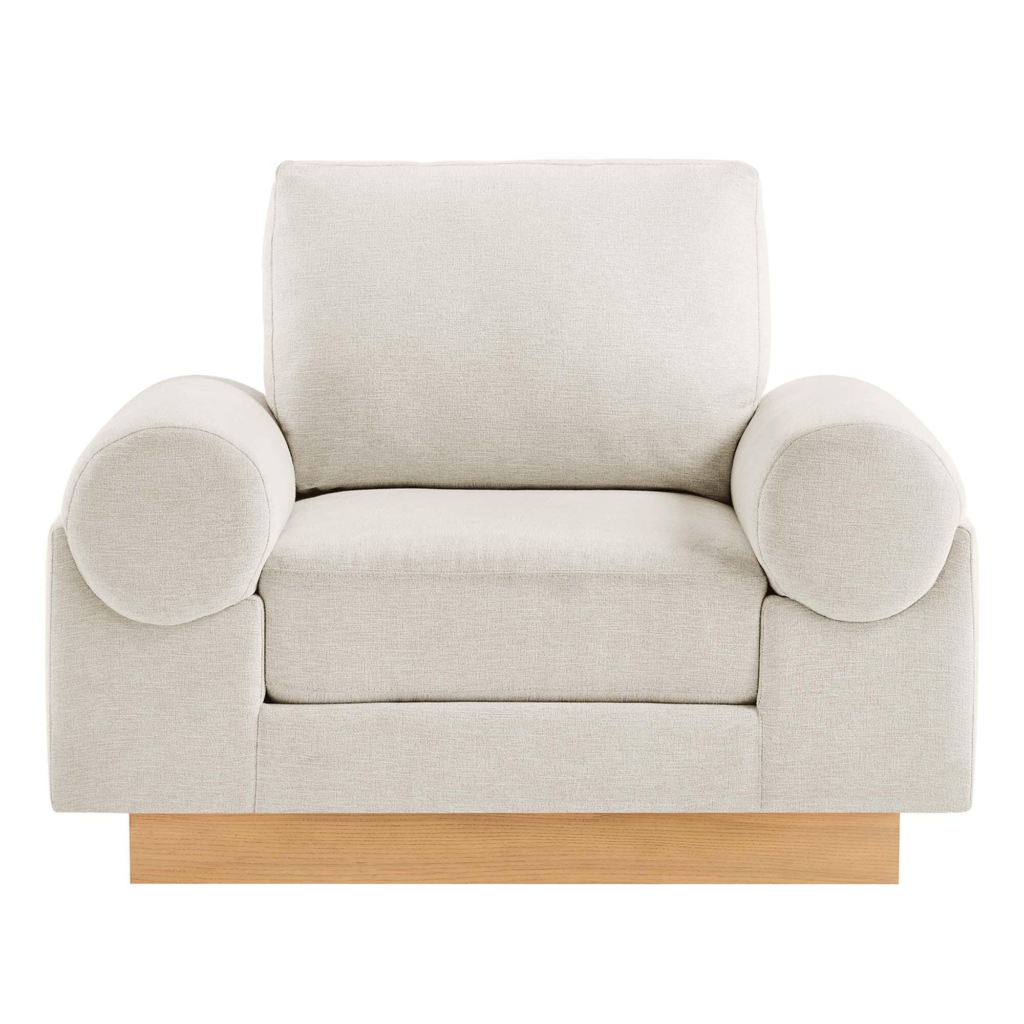 Modway Oasis Accent Chair, Ivory/White, large