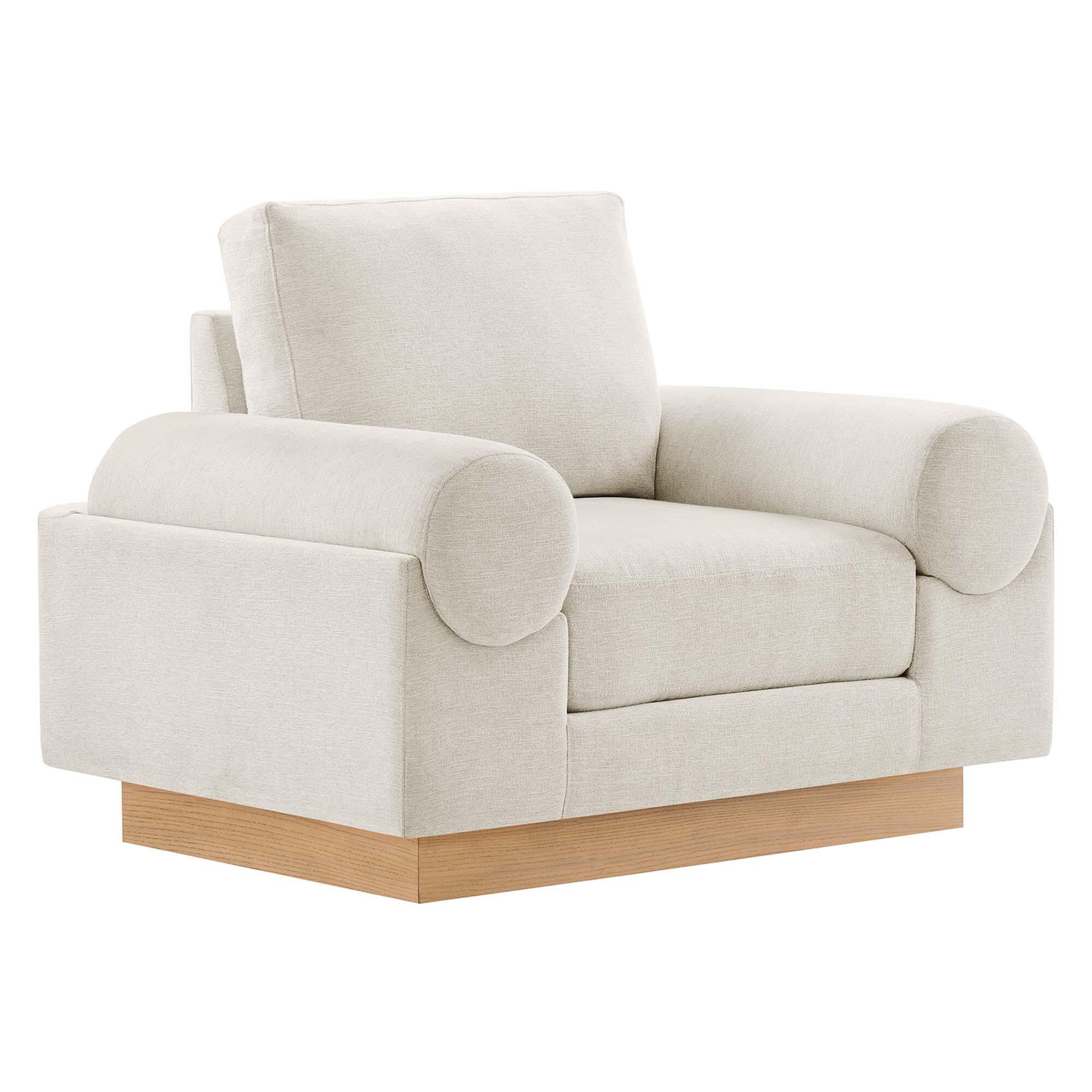 Modway Oasis Accent Chair, Ivory/White, large
