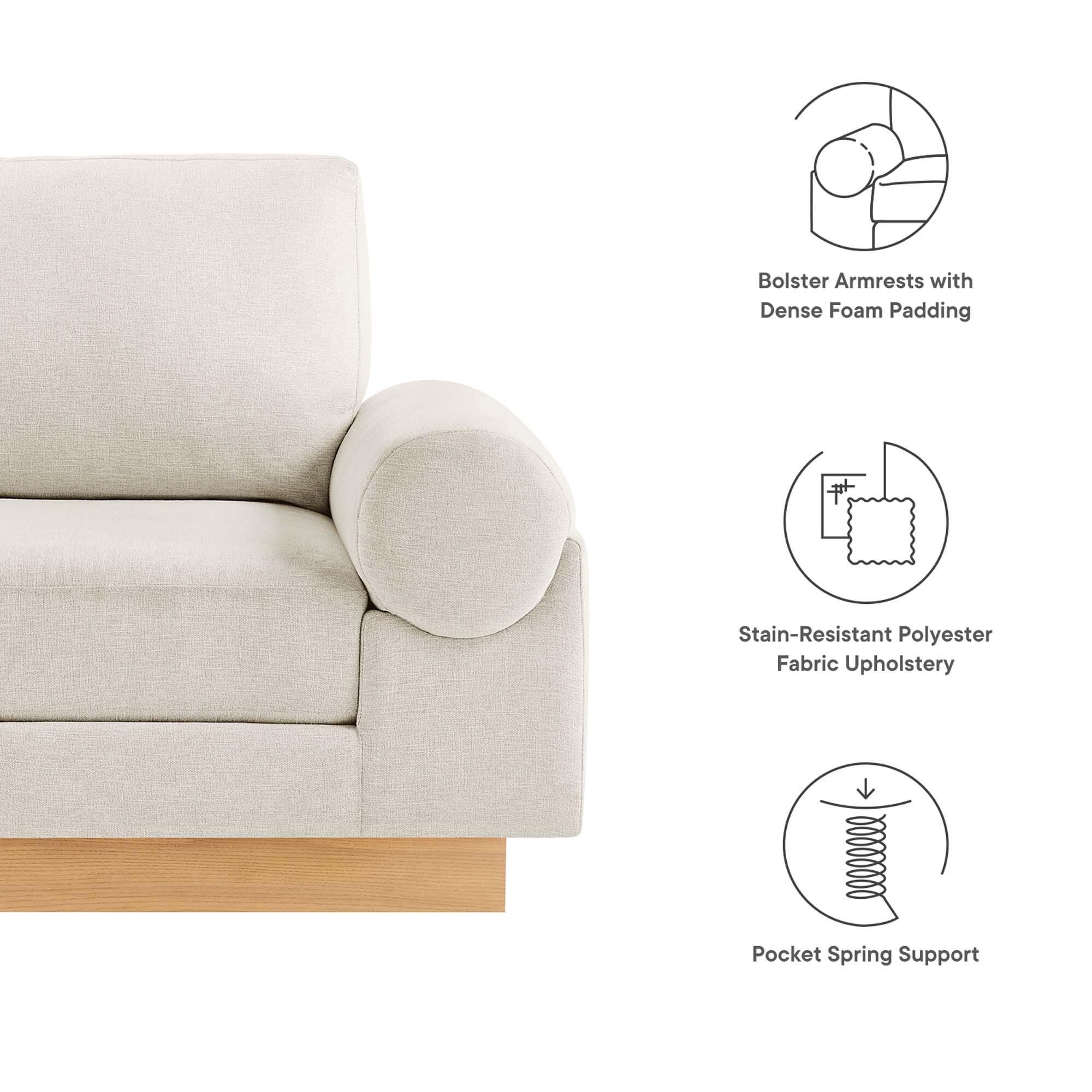 Modway Oasis Accent Chair, Ivory/White, large