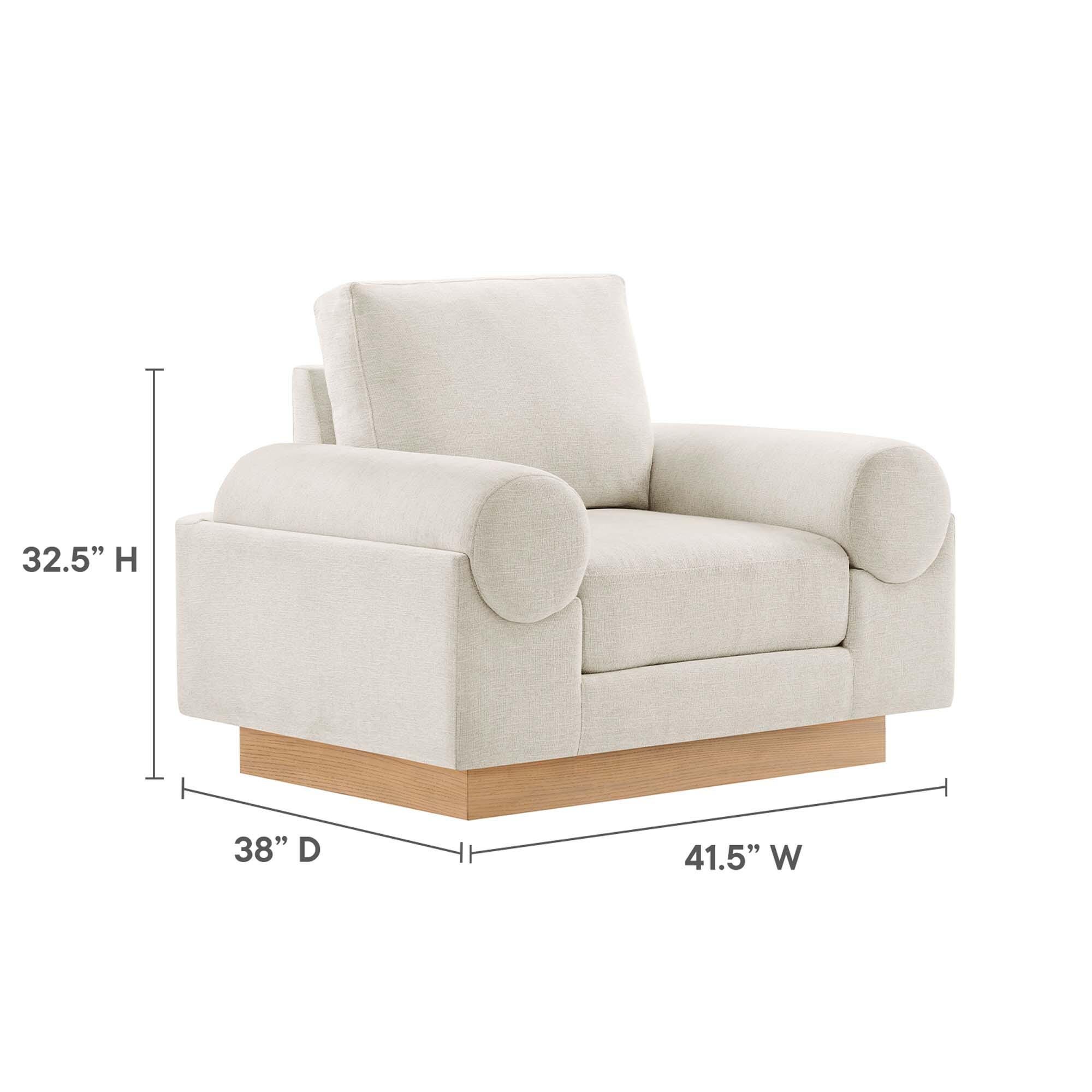 Modway Oasis Accent Chair, Ivory/White, large