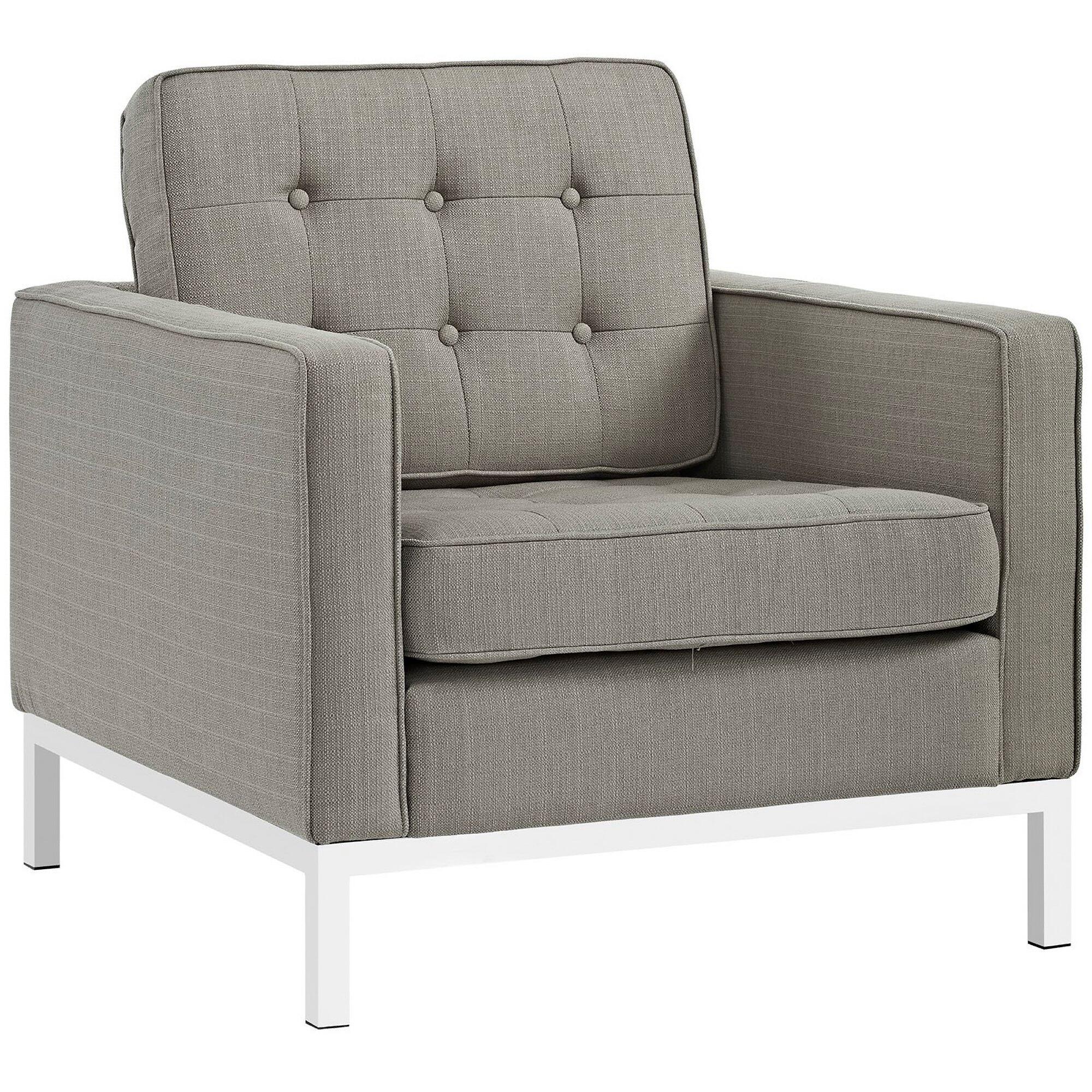 Modway Loft Solid Accent Chair, Gray, large